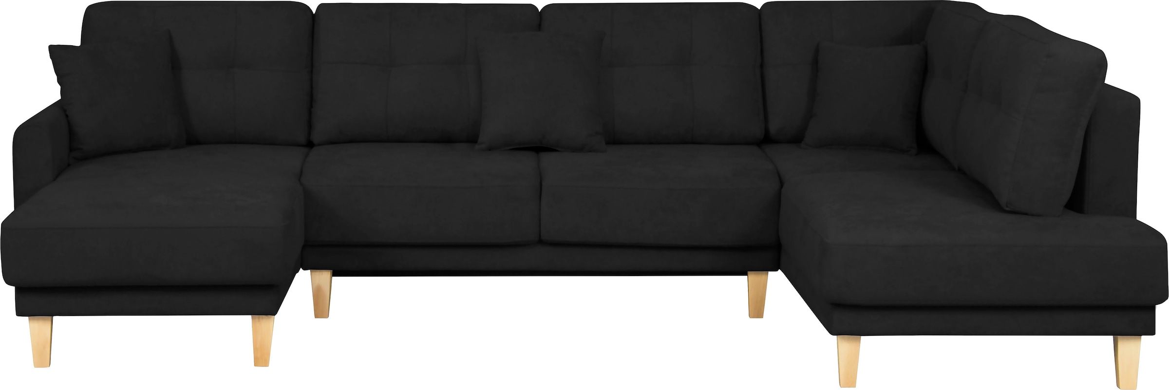 Home affaire Wohnlandschaft »TRIPLO U-Form wahlweise mit Schlaffunktion, B/T/H: 310/192/90 cm« Schlafsofa, auch mit Bettkasten, Steppung im Rückenkissen