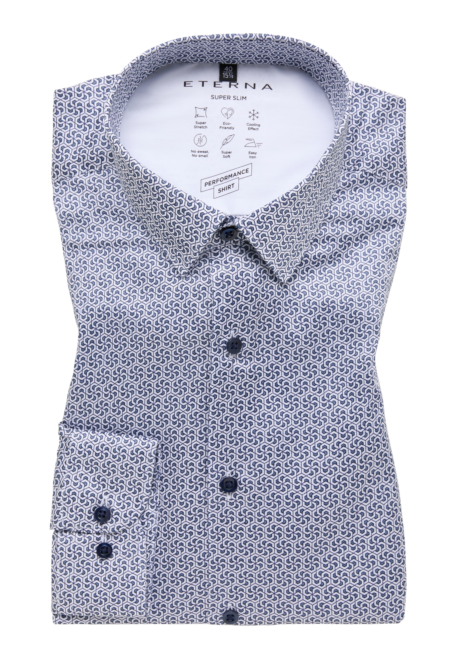 Eterna Langarmhemd »SUPER SLIM« EASY IRON (bügelleicht)