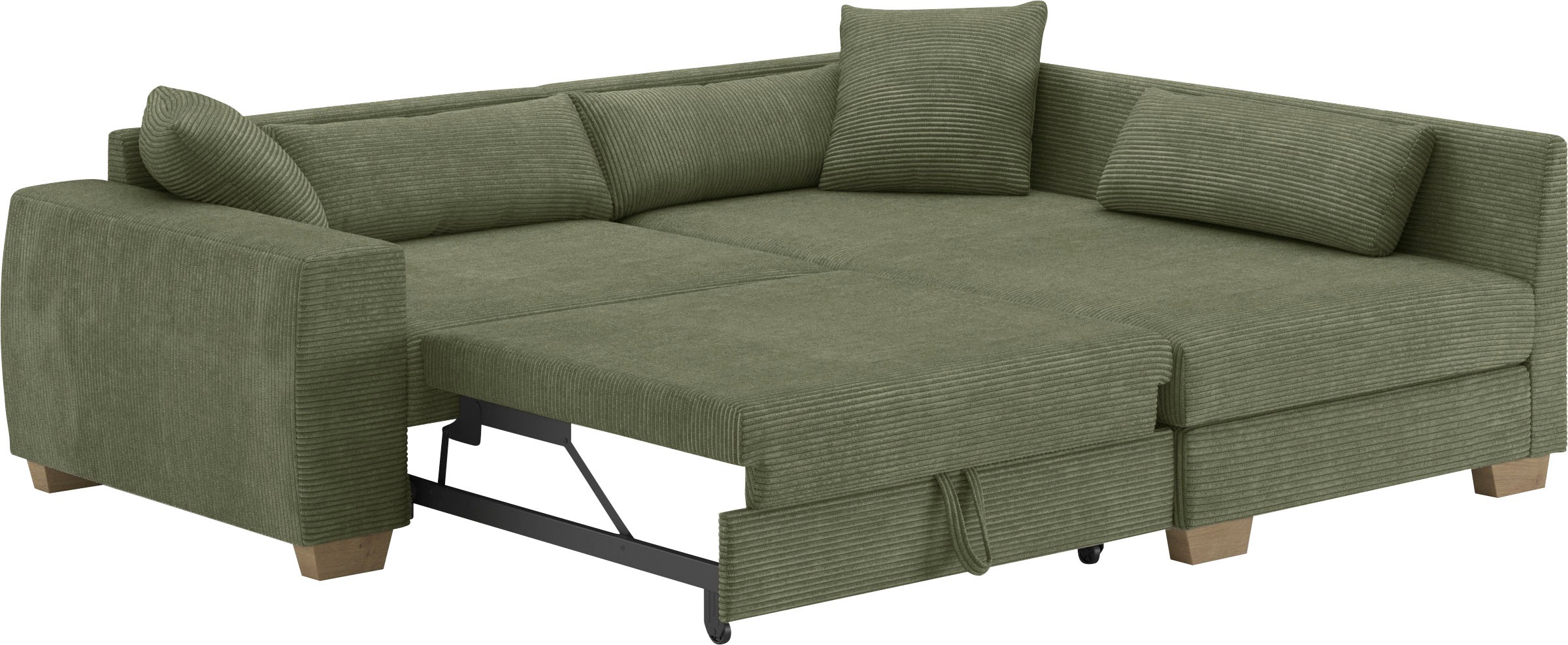 Mr. Couch Ecksofa »Hilla L-Form«, Mit Federkern, wahlweise mit Bettfunktion und Taschenfederkern