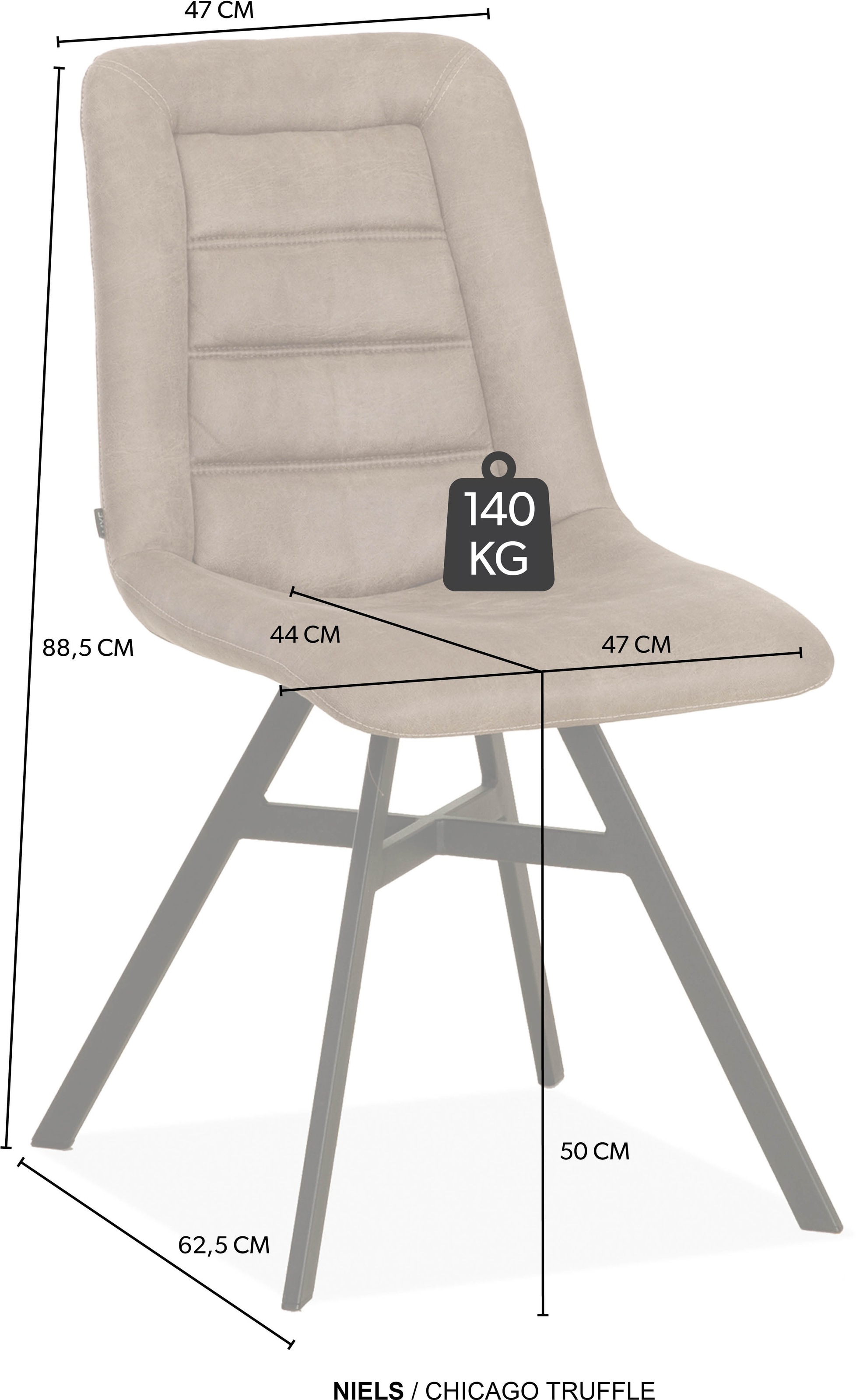 OMG Design Esszimmerstuhl »Niels« (Set) 1 Stk.Esszimmerstuhl, pflegeleichter Bezug