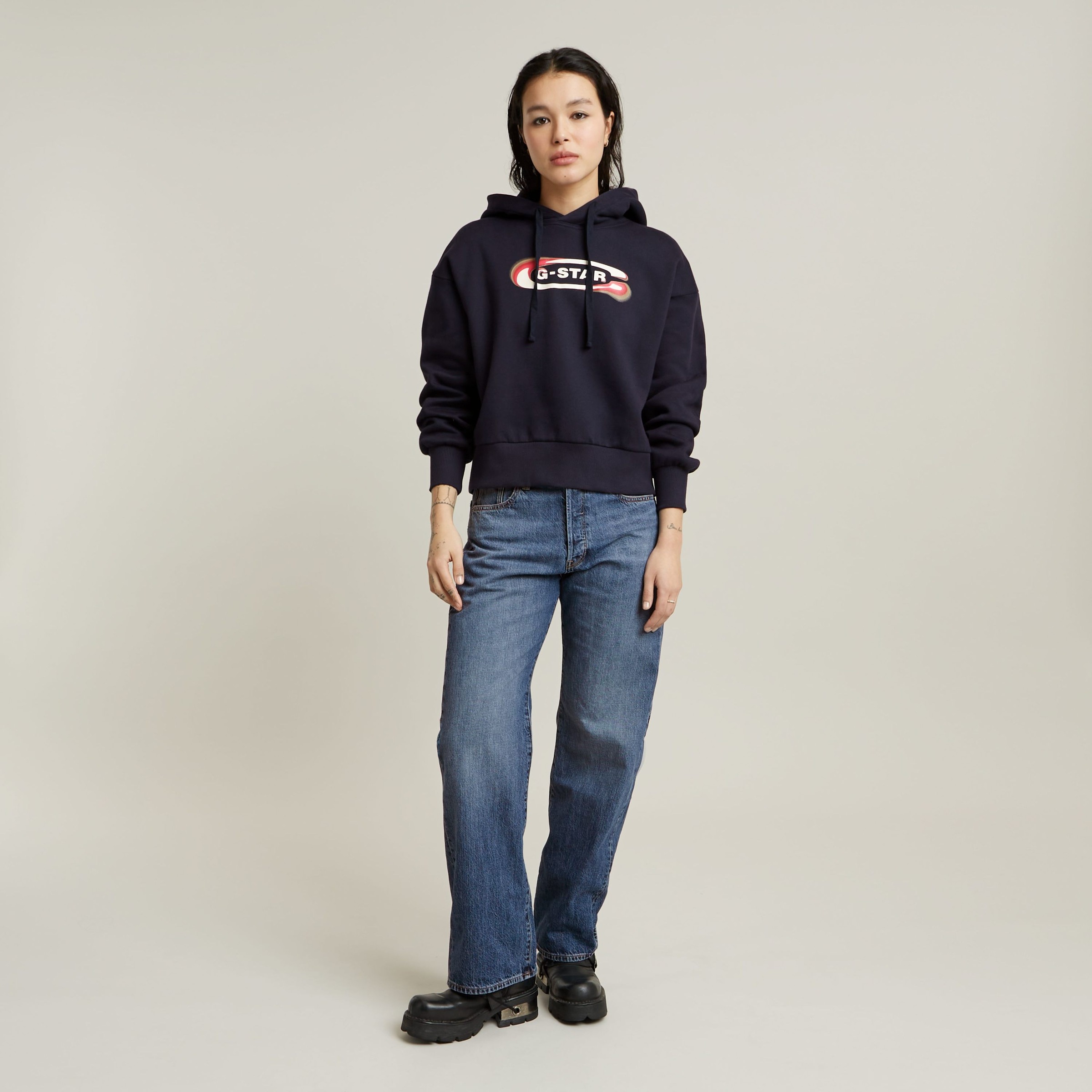 G-STAR Kapuzensweatshirt »Old Skool Logo Loose«