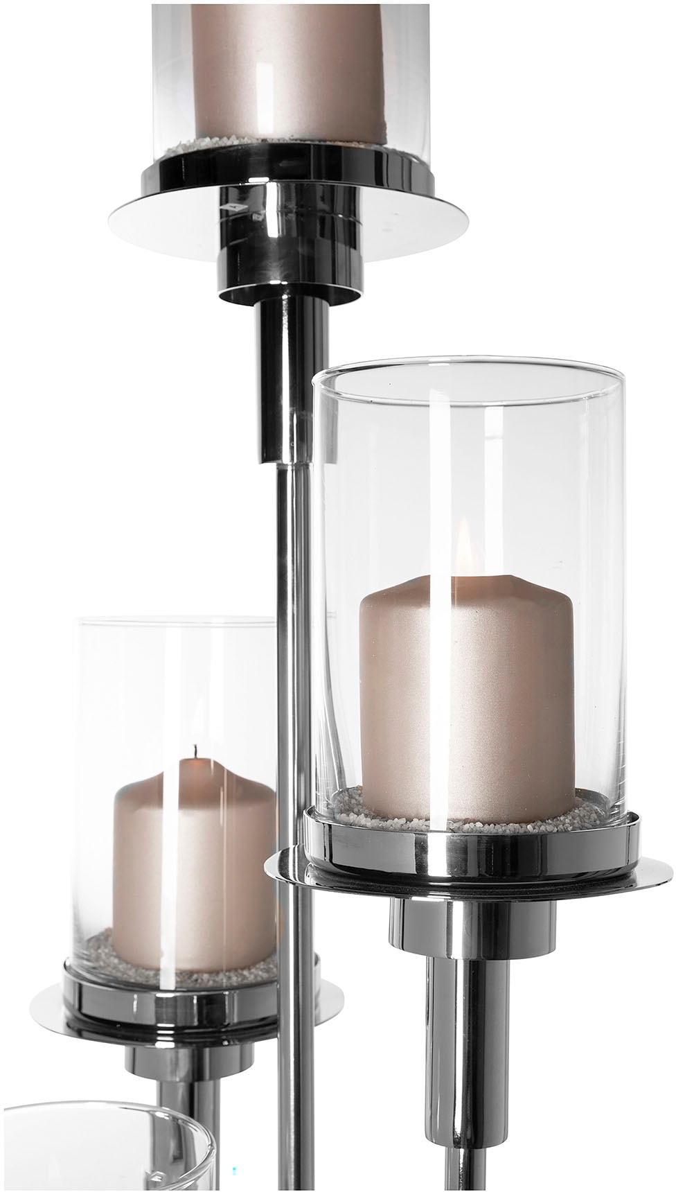 Fink aus 5-flammig«, OTTO Glas, 155 Edelstahl ca. »LONDRA, und Kerzenhalter Höhe bei kaufen Standkerzenhalter St.), cm (1