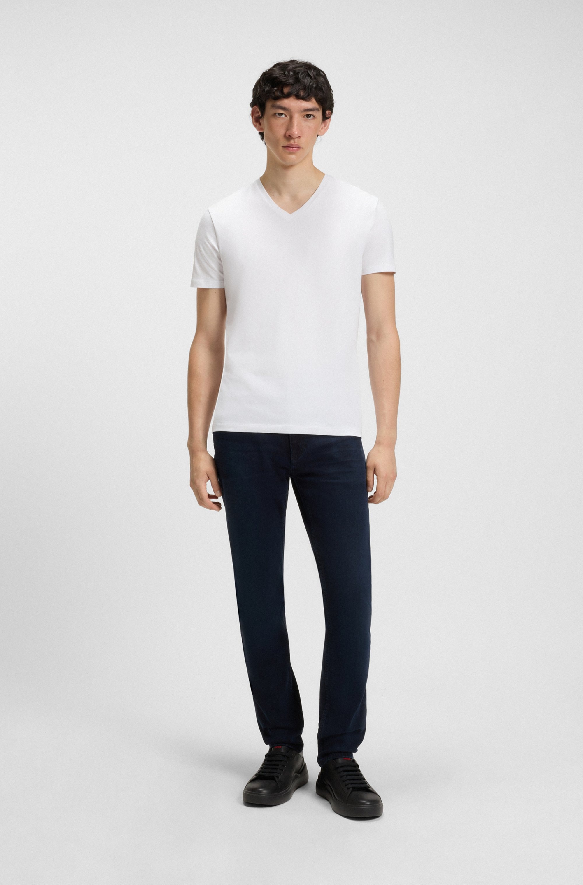 HUGO T-Shirt »HUGO-V« Packung, 2er,  V-Ausschnitt, Slim-Fit, HUGO Logo-Print