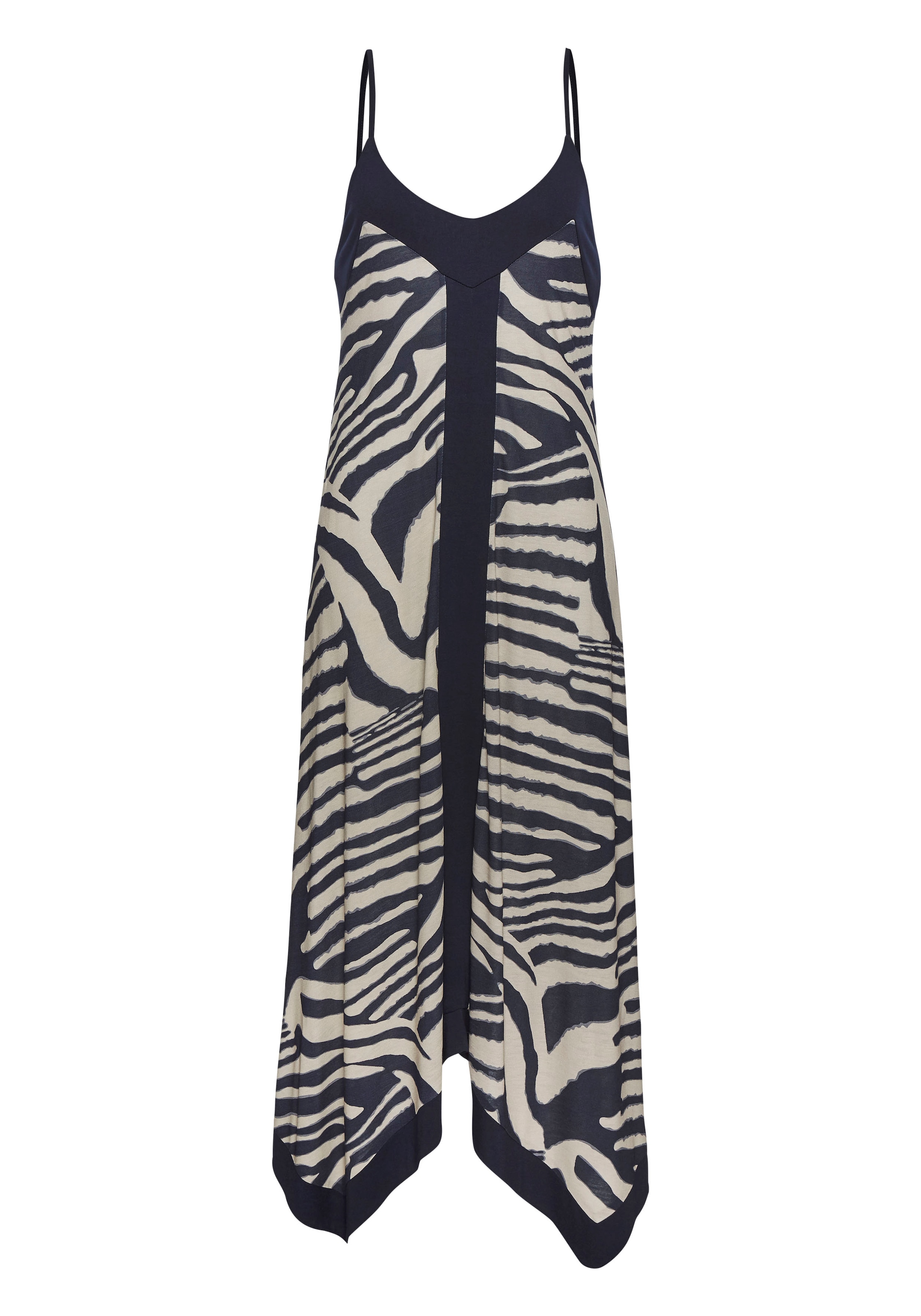 LASCANA Maxikleid, mit asymmetrischem Saum, Sommerkleid, Animalprint, modisch