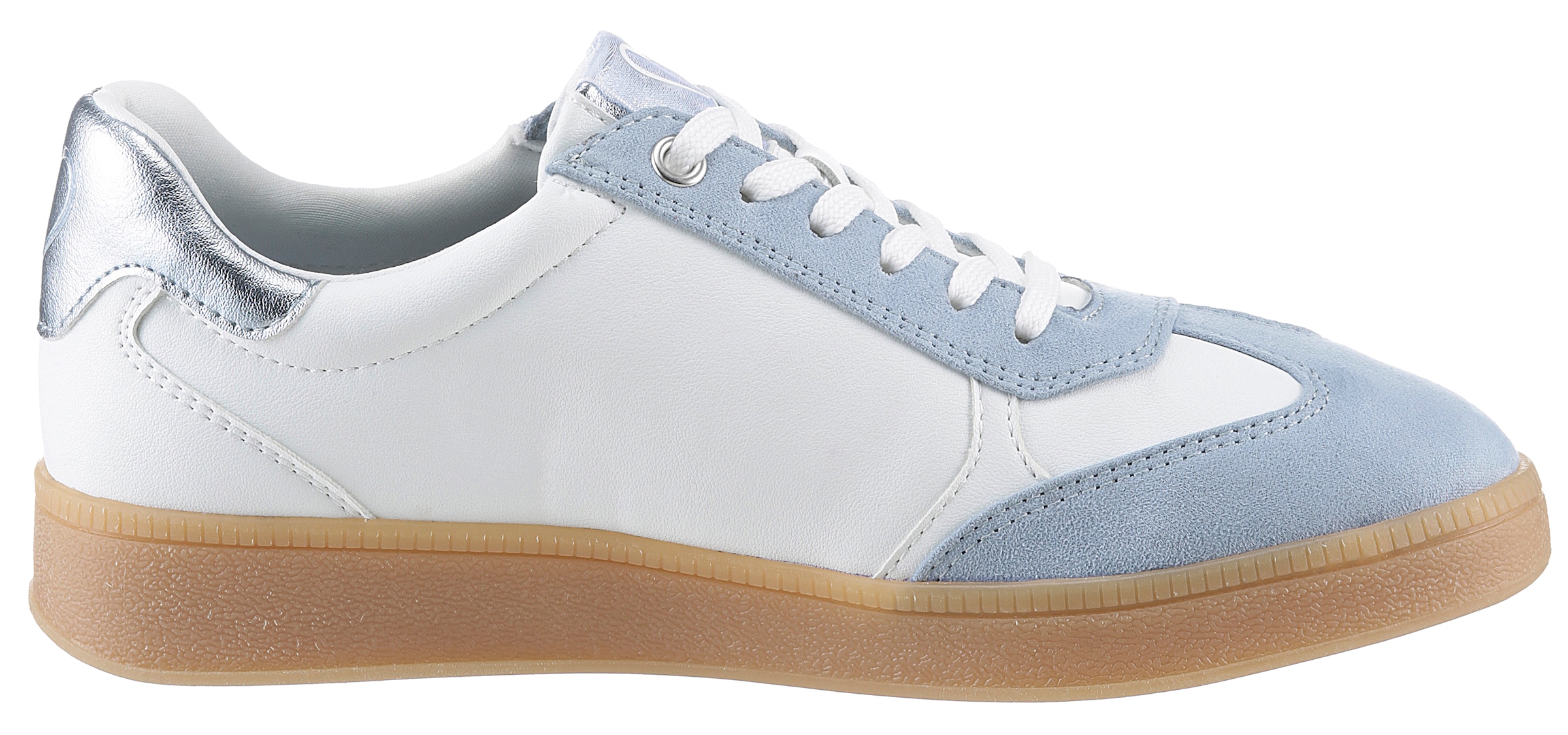 MARCO TOZZI Plateausneaker, Freizeitschuh, Halbschuh, Schnürschuh mit Kontrastbesatz