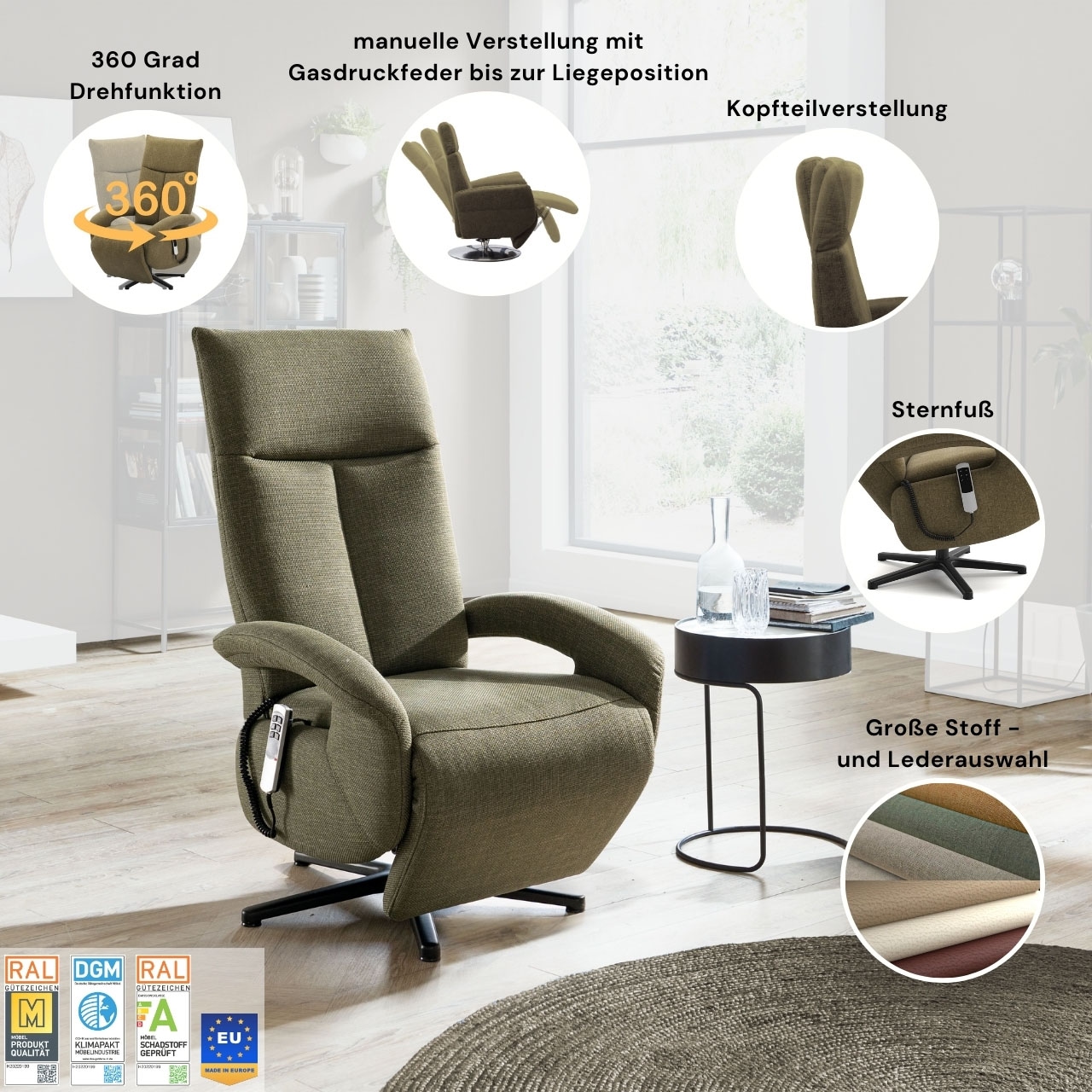 sit&more TV-Sessel »TV Dance« wahlweise manuell oder elektrischer Funktion mit Akku