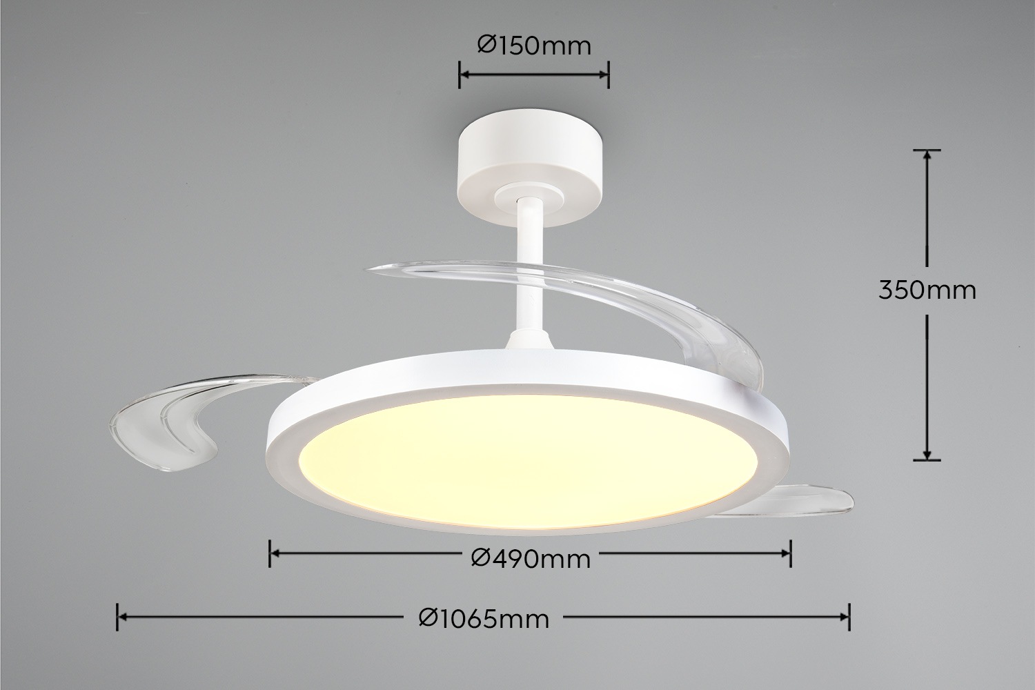 REALITY Leuchten LED Deckenleuchte »KASFJORD  mit Ventilator, Deckenventilator mit Licht inklFernbedienung« LED-Board 1 Stk. warmweiß - kaltweiß 6 Geschwindigkeiten Timer Vor- & Rücklauf LED dimmbar CCT Nachtlicht