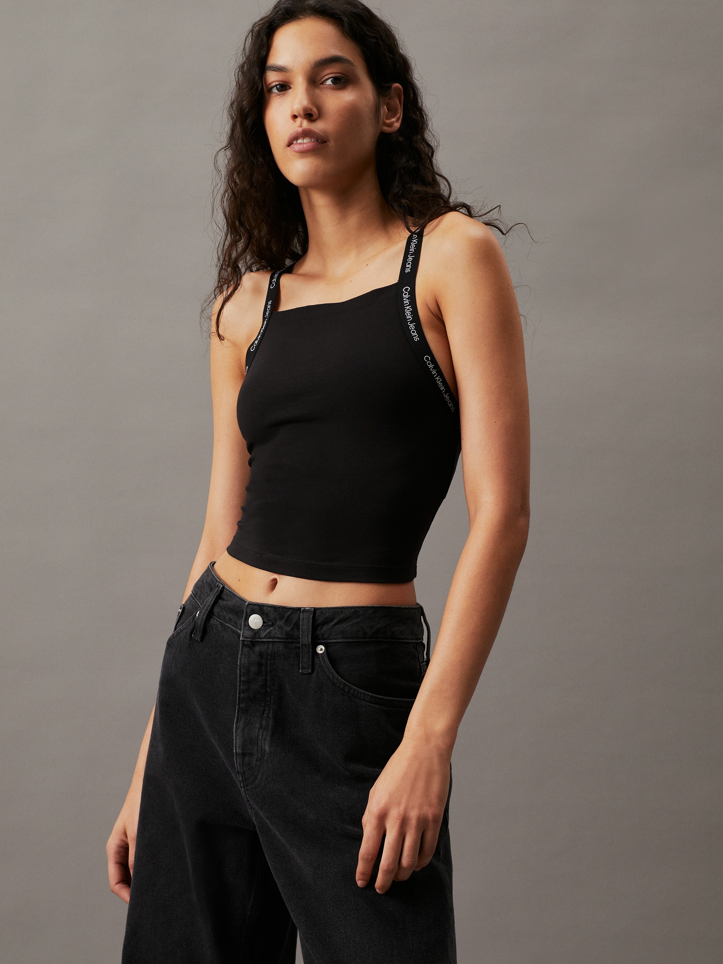 Calvin Klein Jeans Spaghettitop »LOGO ELASTIC STRAPPY TOP«, mit Logoschriftzug