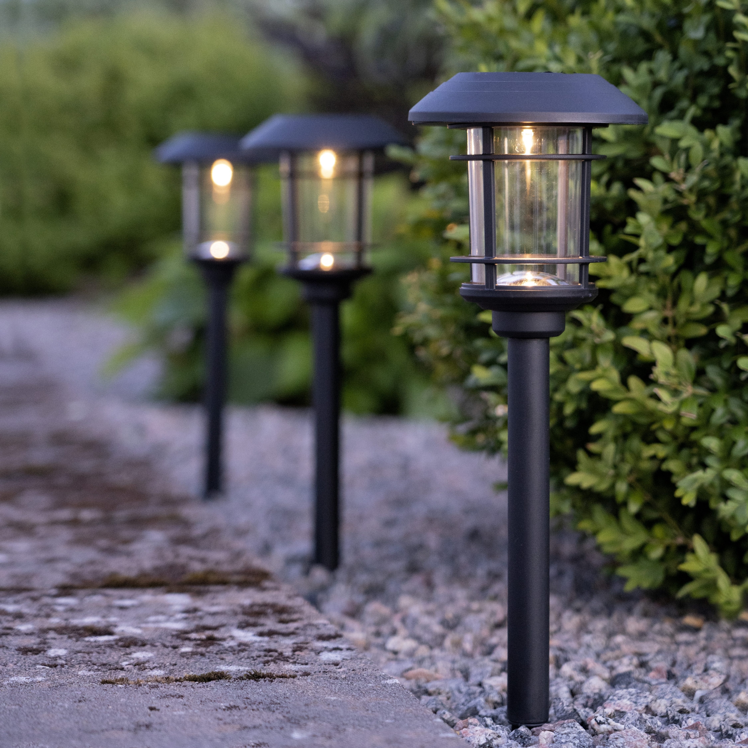 Parforce Traditional Hunting LED Solarleuchte »Solar-Wegleuchte Fride« LED-Board 3 Stk. Warmweiß 3er-Set, Dämmerungssensor, Bollard-Optik