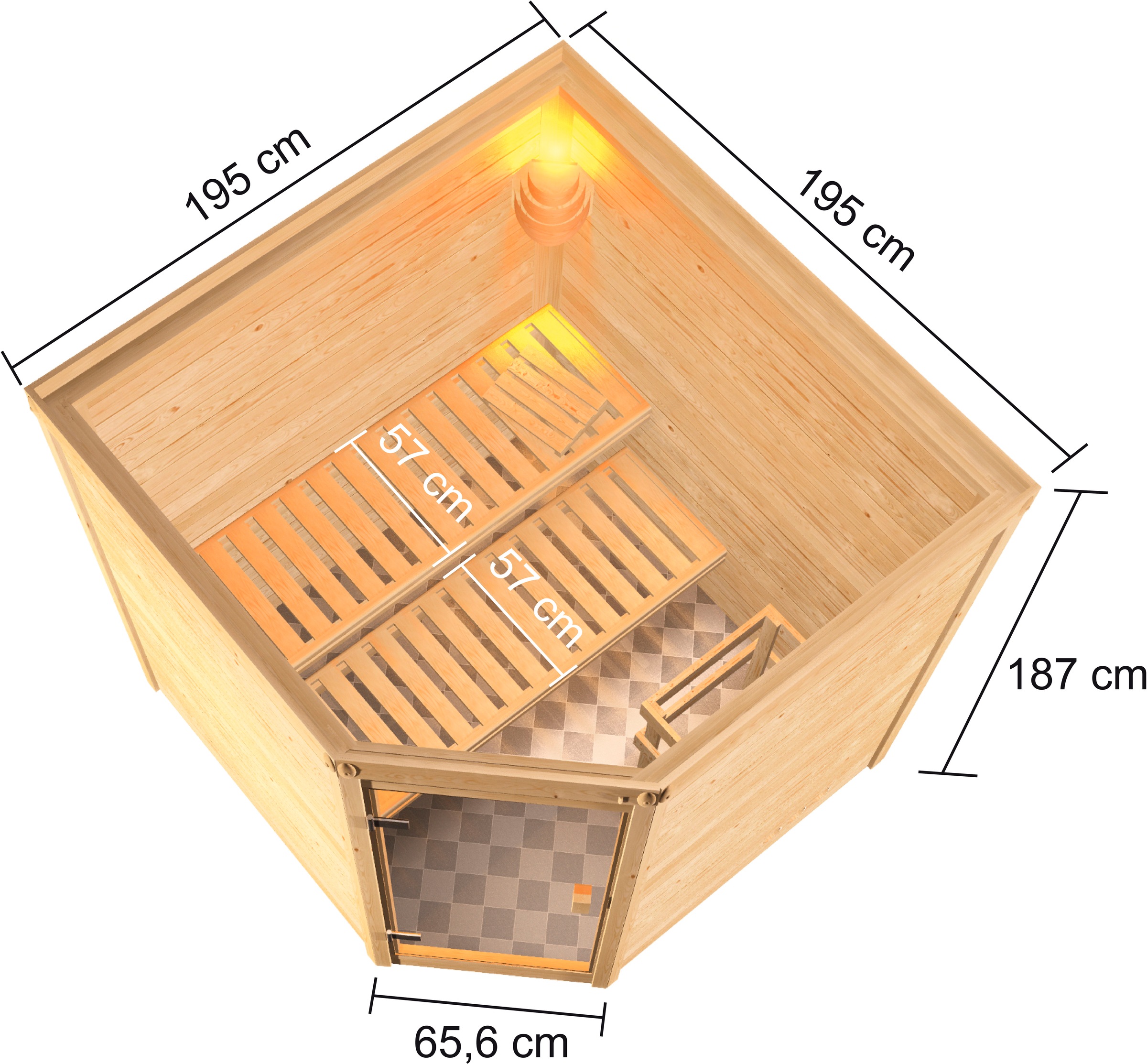 welltime Sauna »Tami«, mit bronzierter Ganzglastür, für bis zu 3 Personen
