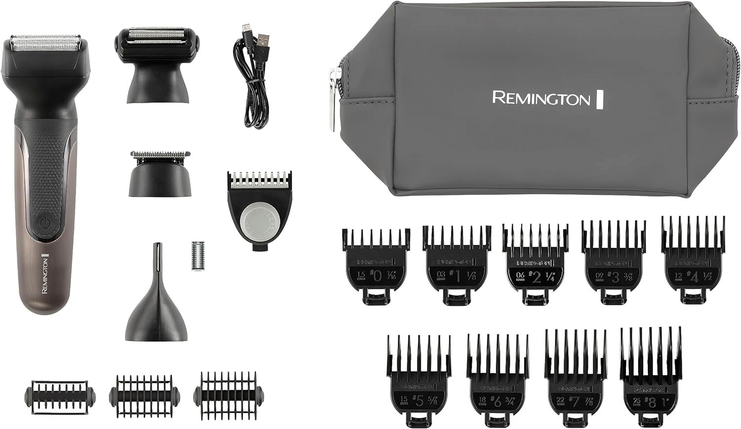 Remington Haar- und Bartschneider »PG780 One Totalbody Multigroomer«, 4 Aufsätze, inkl. 18 Aufsteckköpfe/-kämme