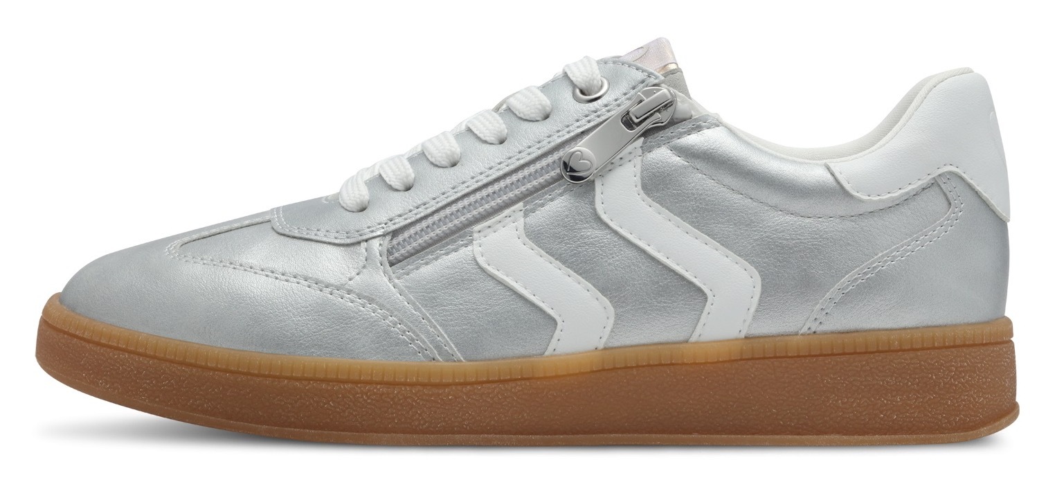 MARCO TOZZI Plateausneaker, Freizeitschuh, Halbschuh, Schnürschuh mit Kontrastbesatz