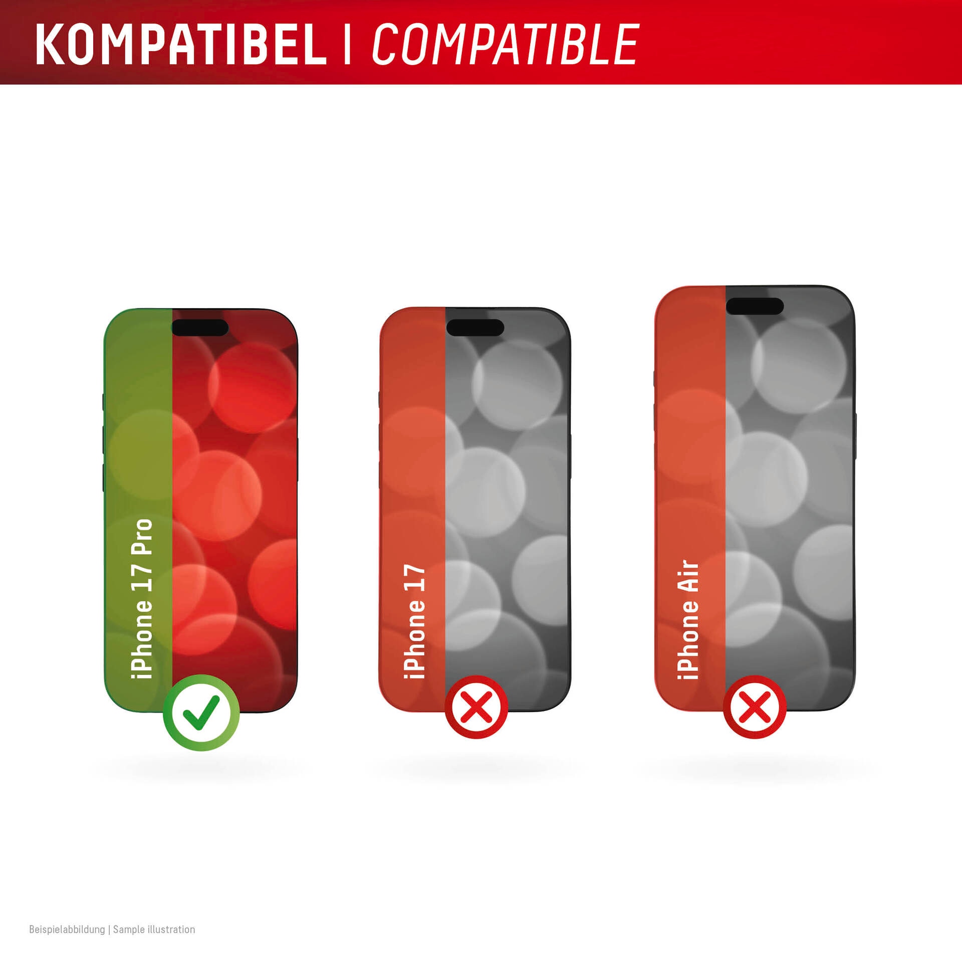 Displex Displayschutzglas »Real Glass Screen Protector inkl. Case«, für Apple iPhone 17 Pro, Displayschutzfolie, Schutzfolie, Bildschirmschutz, kratz- & stoßfest
