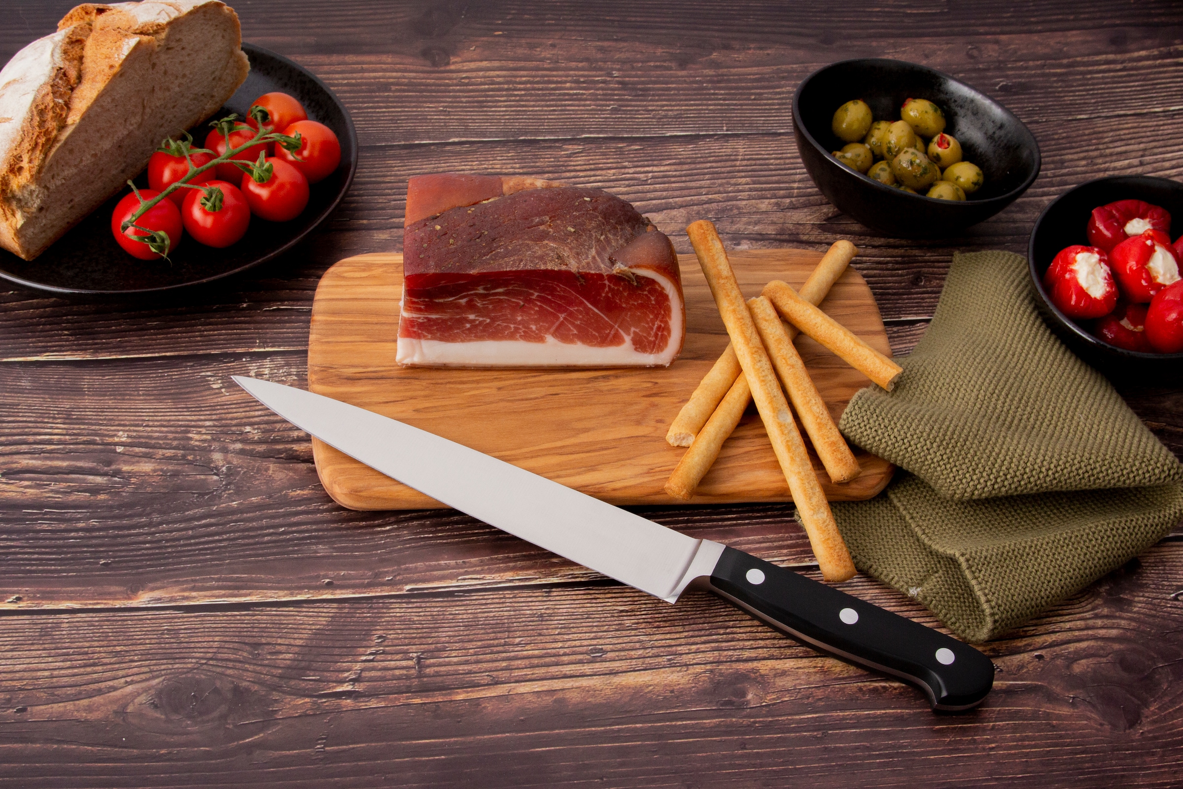 Continenta Schneidebrett Naturform, Olivenholz, jedes Stück ein Unikat