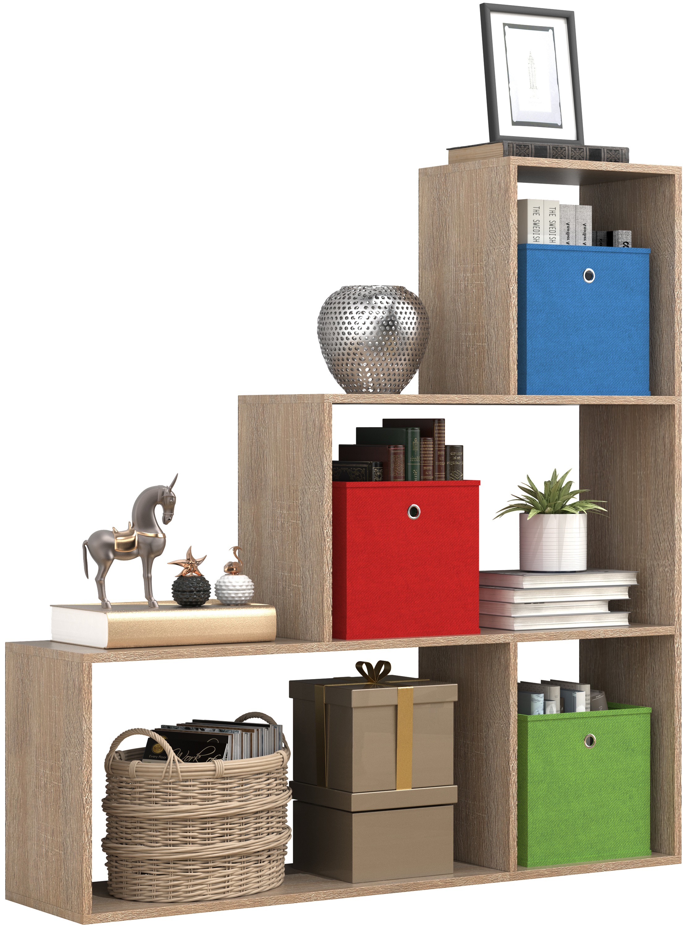 VCM Standregal »Holz Regal Raumteiler Standregal Bücher Dubila M« 1 Stk. tlg.