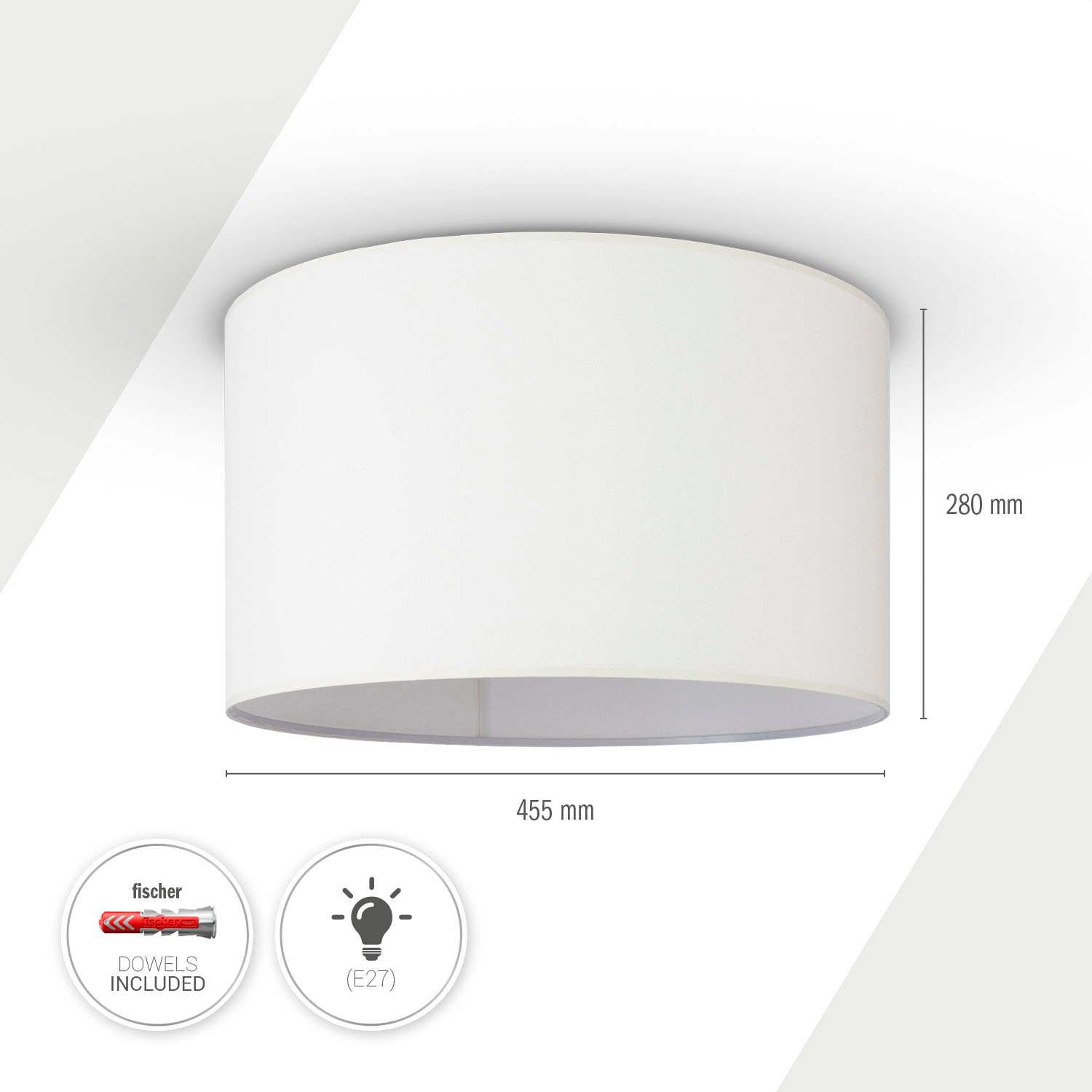 Paco Home Deckenleuchte »HUGO CANVAS UNI COLOR«, Leuchtmittel E27 | ohne Leuchtmittel, Esszimmer Stoffschirm Einfarbig Leinen Skandinavisch Deckenleuchte