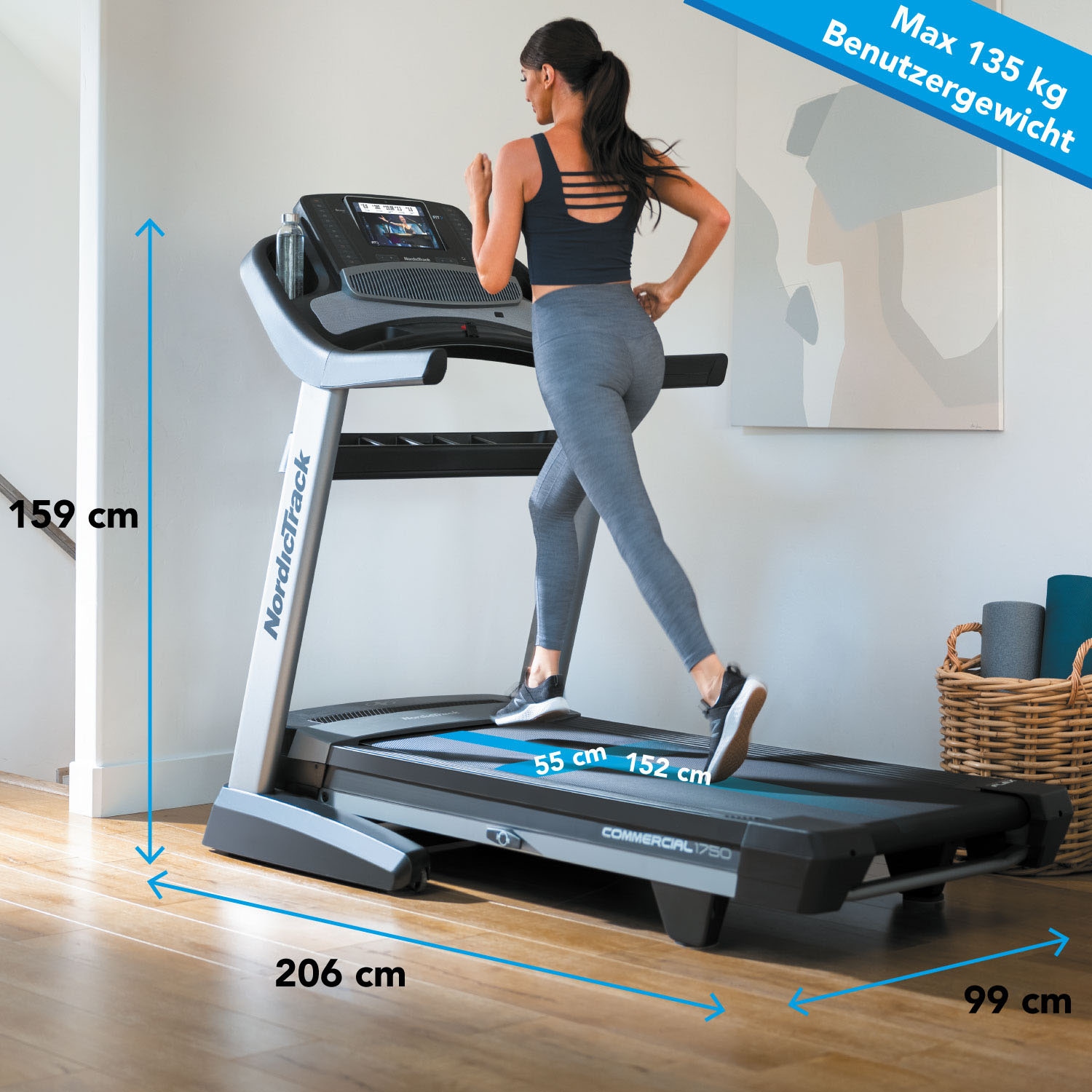 NordicTrack Laufband »Commercial 1750«, (mit integriertem Ventilator), bis max. 22 km/h, klappbar