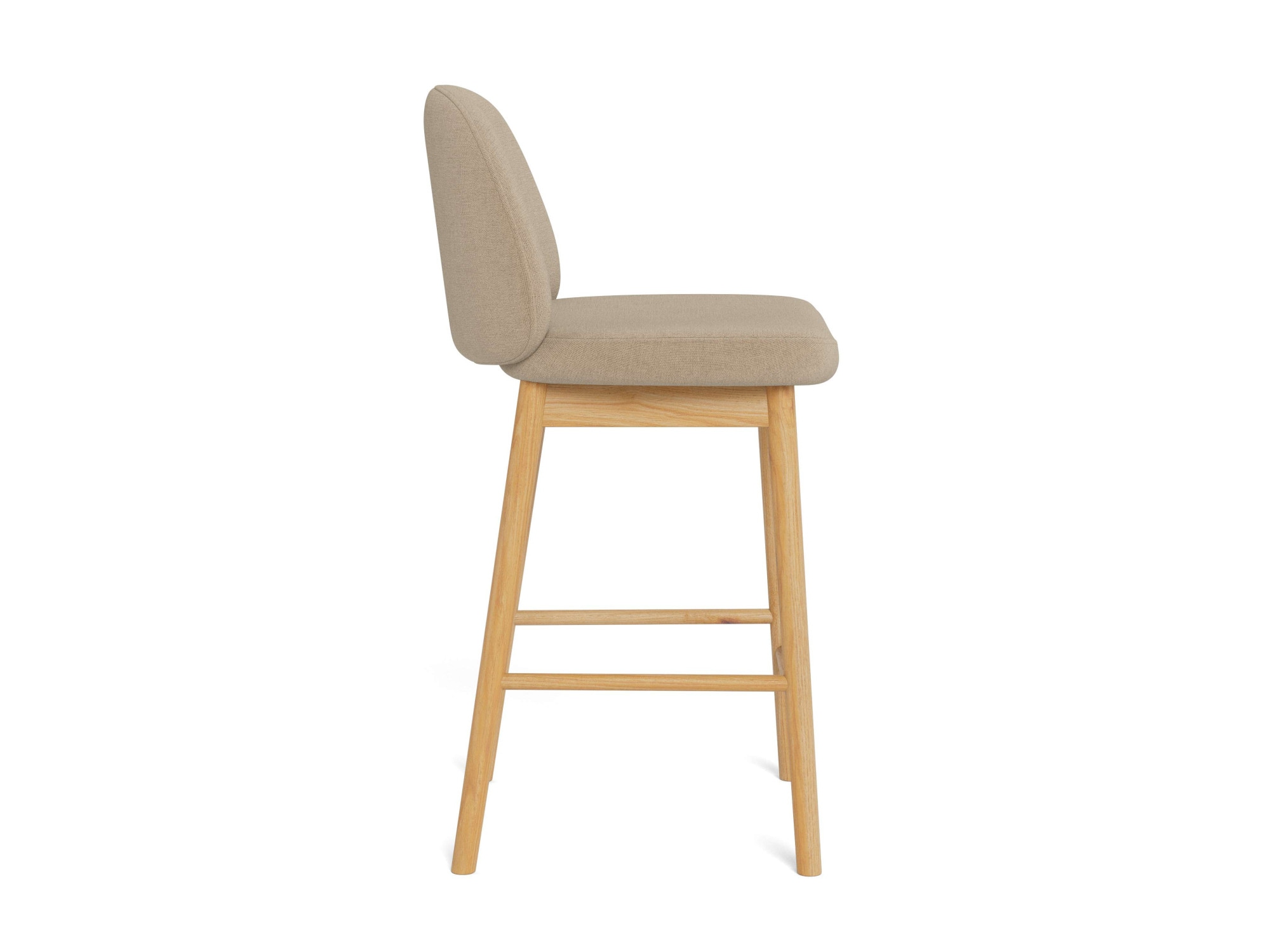 ACTONA GROUP Barhocker »Sophia - Bequemer Barstuhl aus Eiche mit Fußstütze & Rückenlehne« Set, 2 Stk. tlg. Skandinavisches Design, Sitz aus Stoff, für Küche & Essbereich