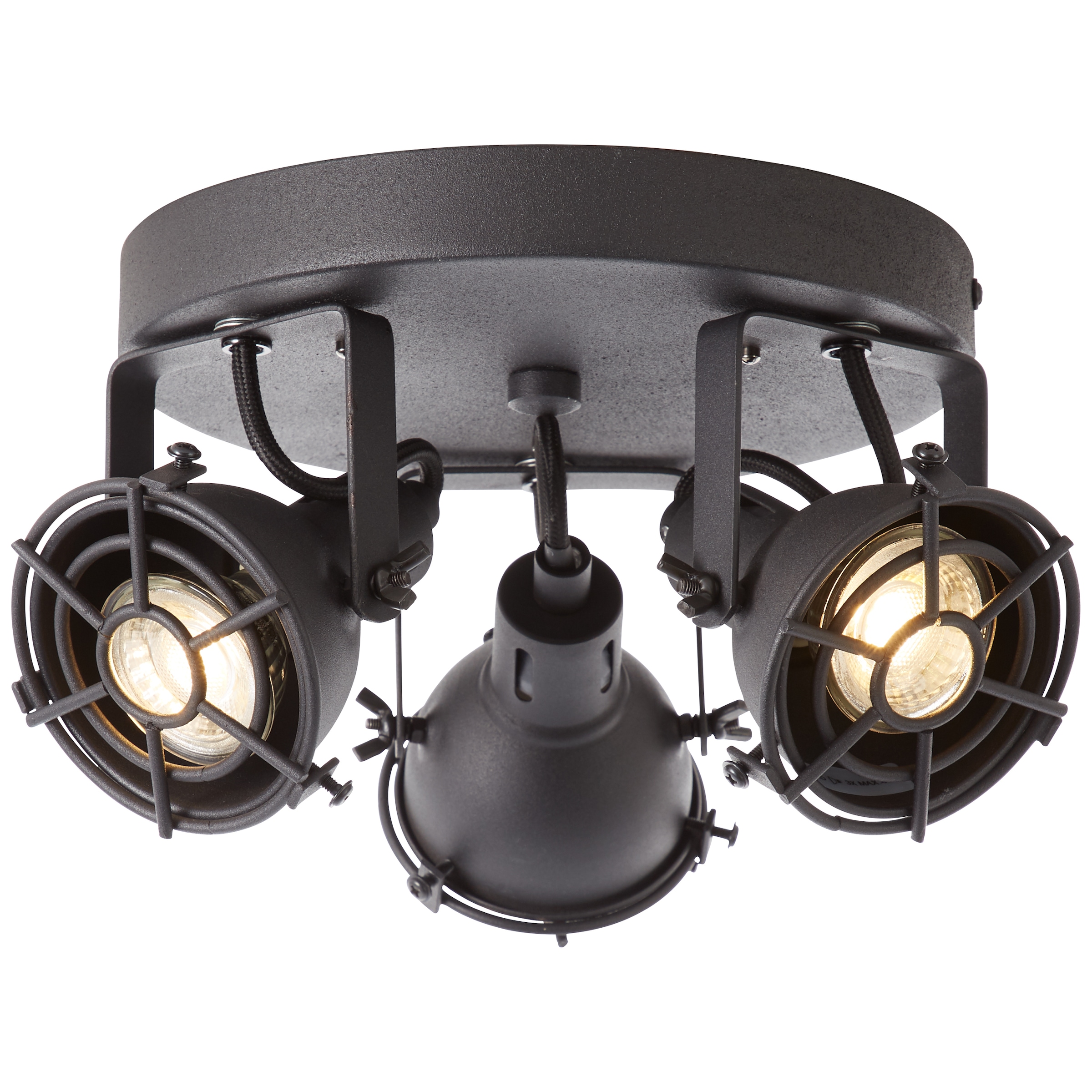 Brilliant Leuchten Jesper LED Spotrondell 3flg schwarz korund