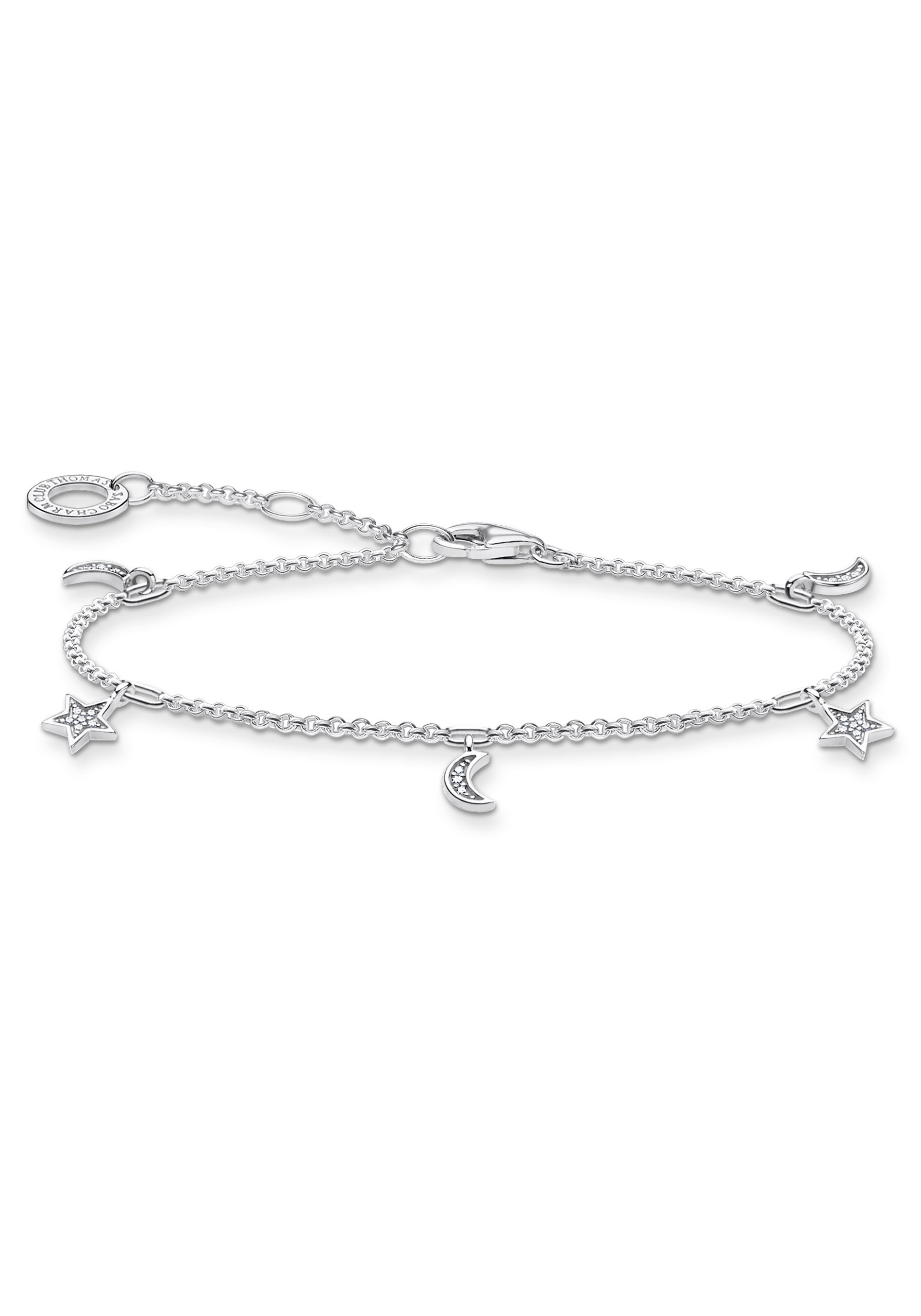 THOMAS SABO Silberarmband »Stern & Mond, A1994-051-14-L19v«, mit Zirkonia