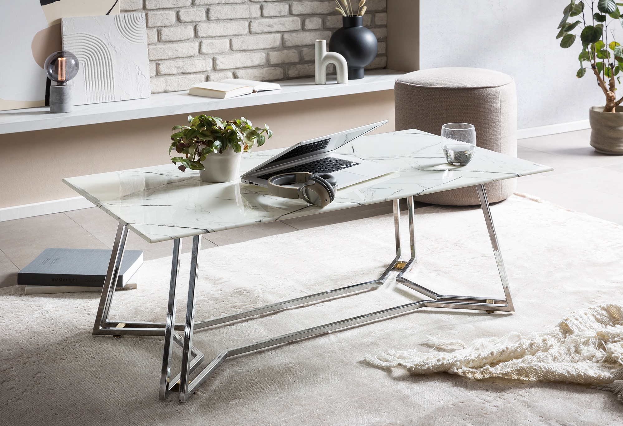 SalesFever Couchtisch, Tischplatte im Marmor-Design