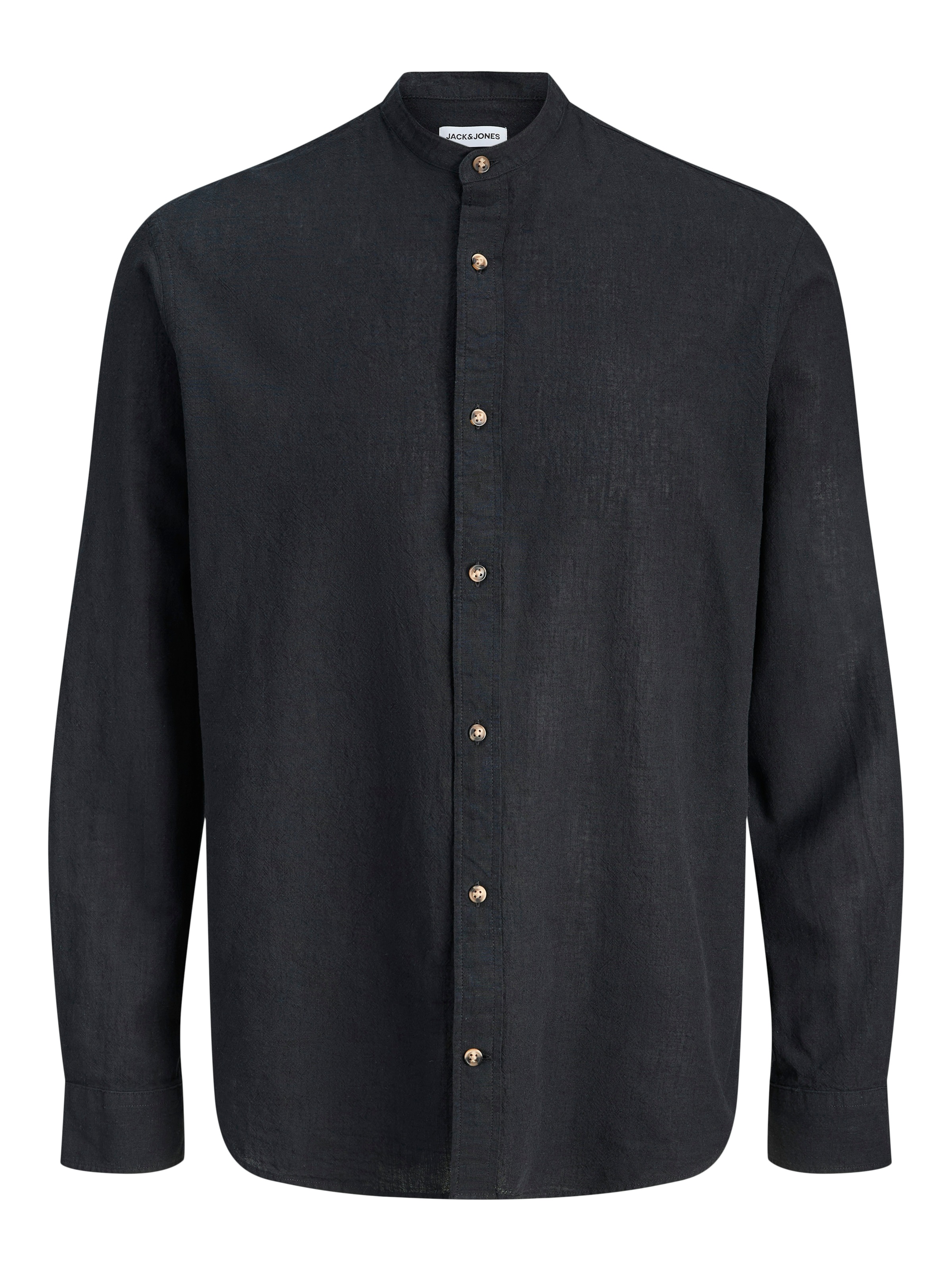 Jack & Jones Langarmhemd »JJESUMMER LINEN BLEND BAND SHIRT L/S SN« Baumwollmischung, regular fit