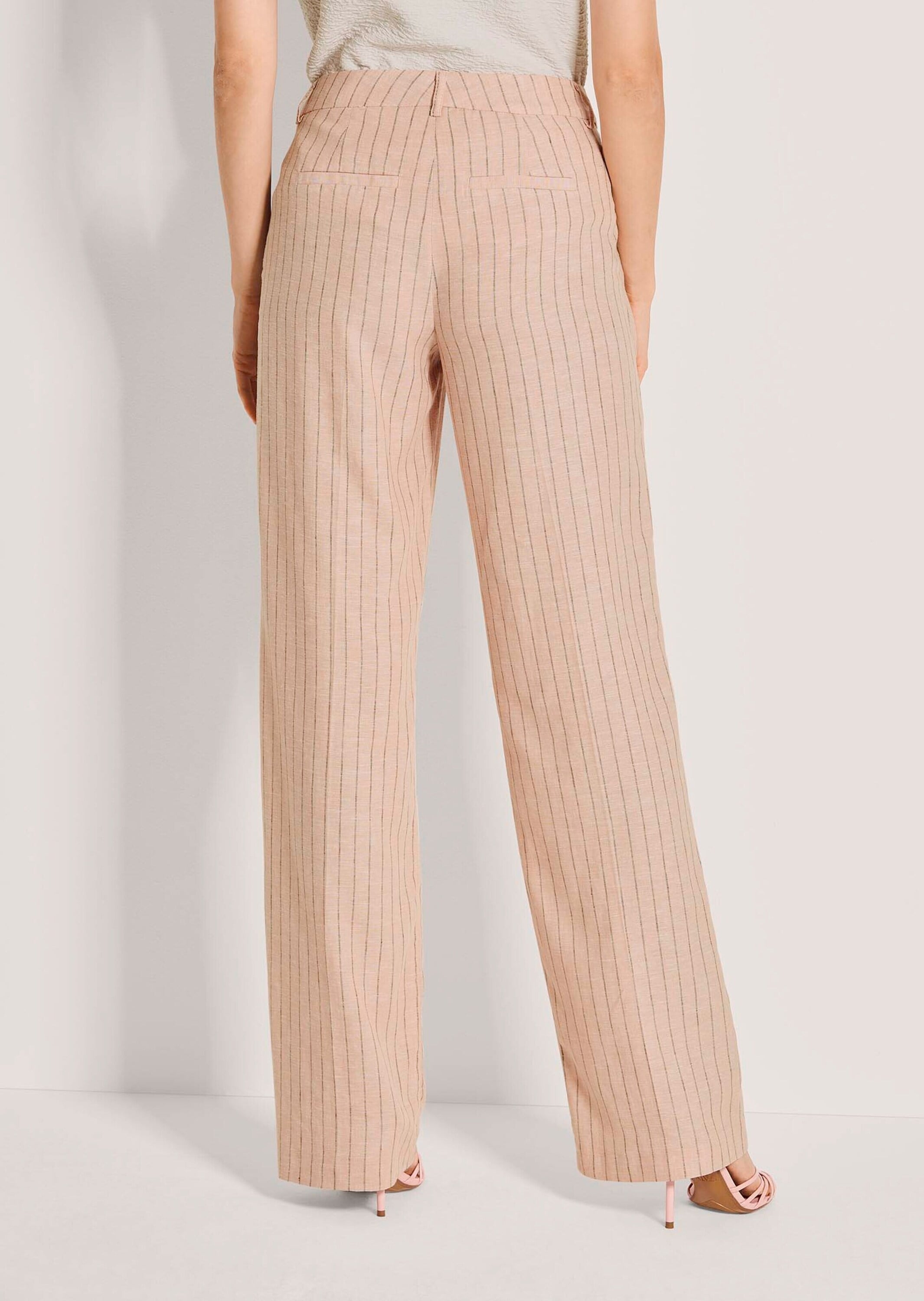 MADELEINE Stoffhose »Leinenhose Bundfaltenhose mit Nadelstreifen«