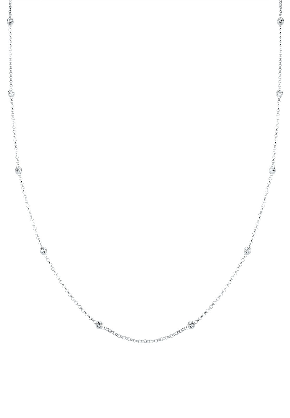 Elli Silberkette »Halskette Solitär Basic Kristalle 925 Silber«