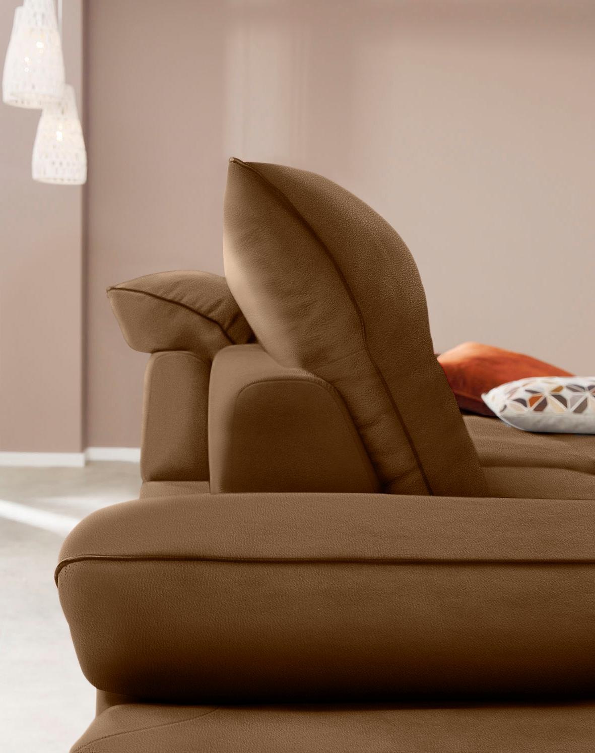 W.SCHILLIG Ecksofa »enjoy&MORE, Designsofa, elegant und bequem, L-Form«, Sitztiefenverstellung, Füße bronze pulverbeschichtet, Breite 294 cm