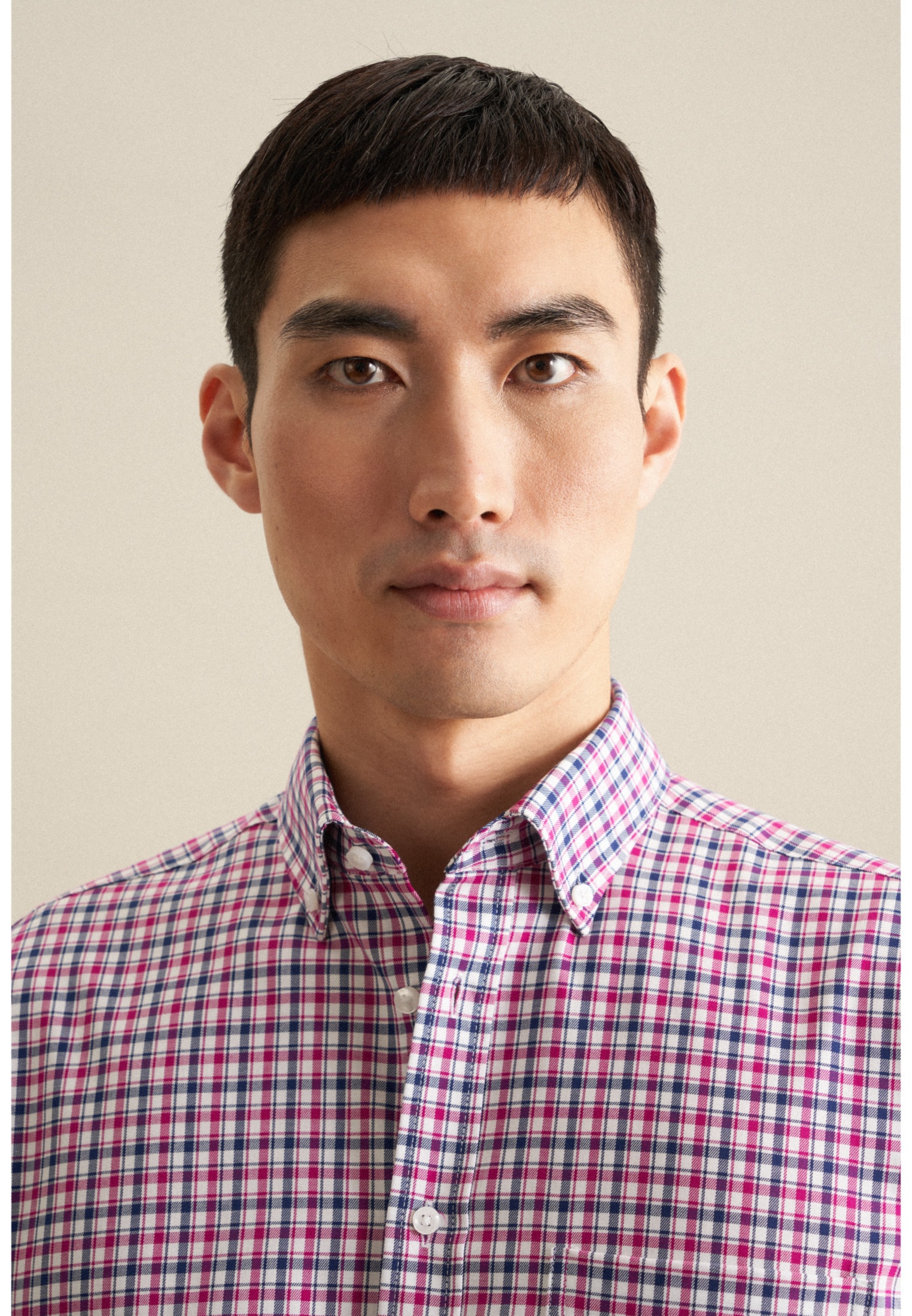 seidensticker Businesshemd »Regular« Regular 1/2 Button-Down-Kragen Karo