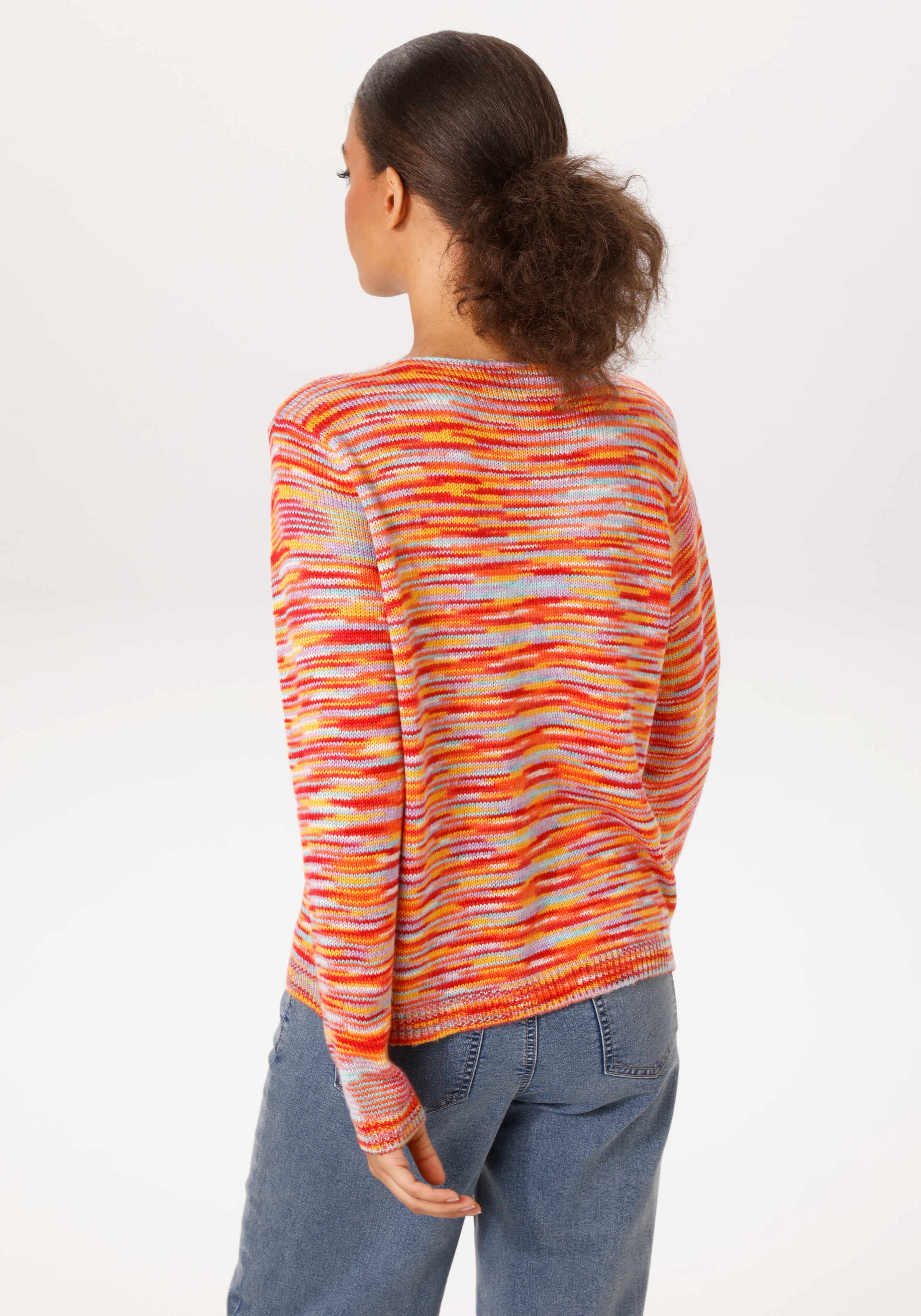 Aniston CASUAL Strickpullover aus farbenfrohen Effektgarn - jedes Teil ein Unikat - NEUE KOLLEKTION