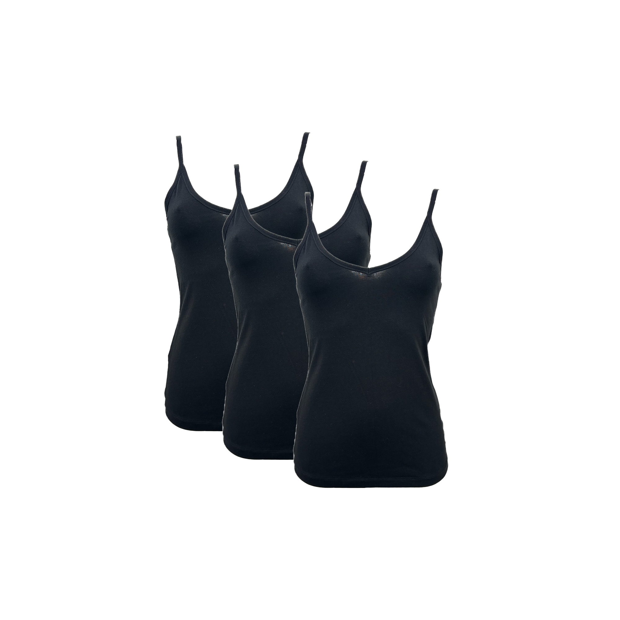 My Basic Unterhemd »Singlet cotton« 3er Pack,  Spaghetti-Träger, V-Ausschnitt, Baumwollmix, elastisch, basic, bequem