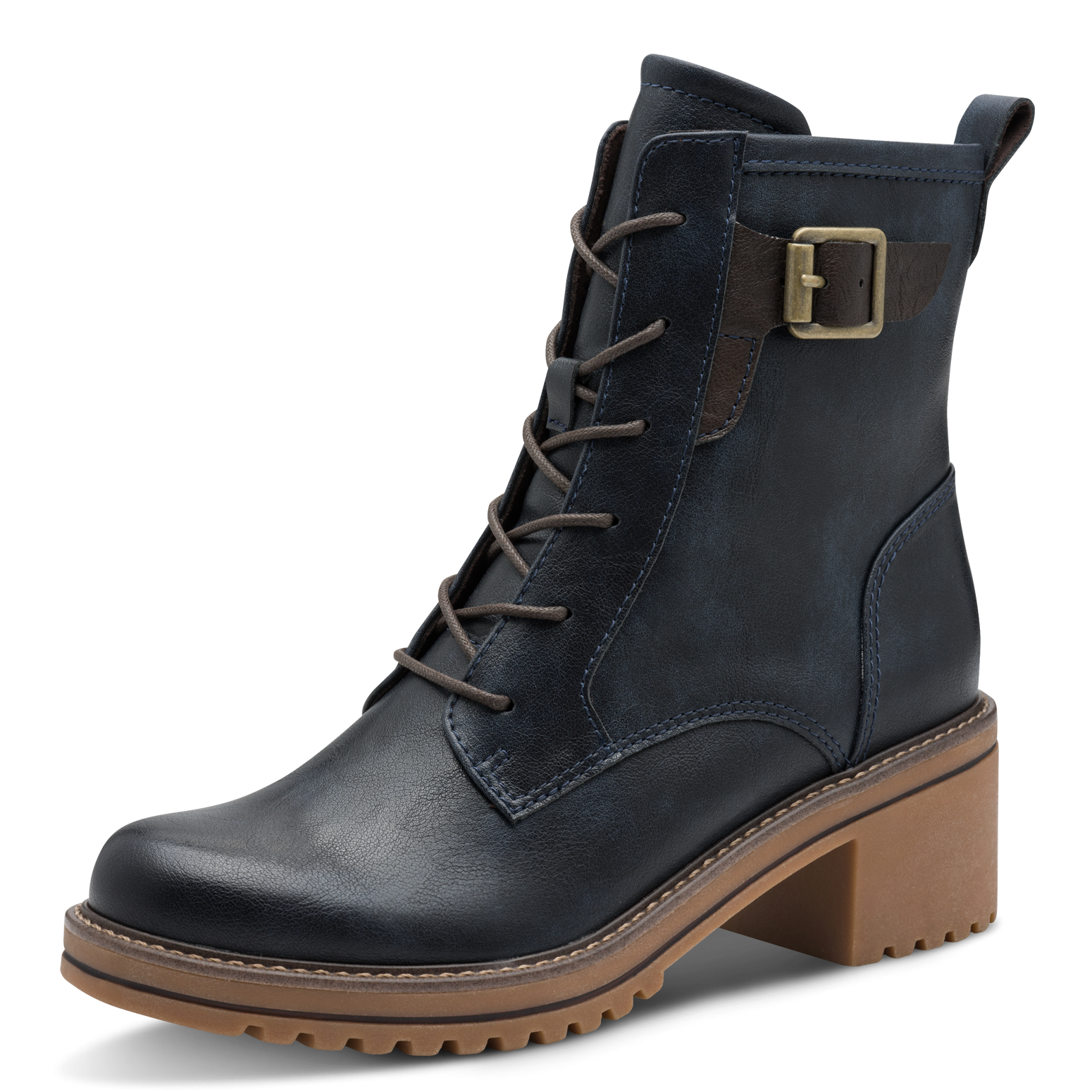 MARCO TOZZI Winterboots  , Blockabsatz, Schnürboots, Stiefelette mit Kontrast-Rahmennaht