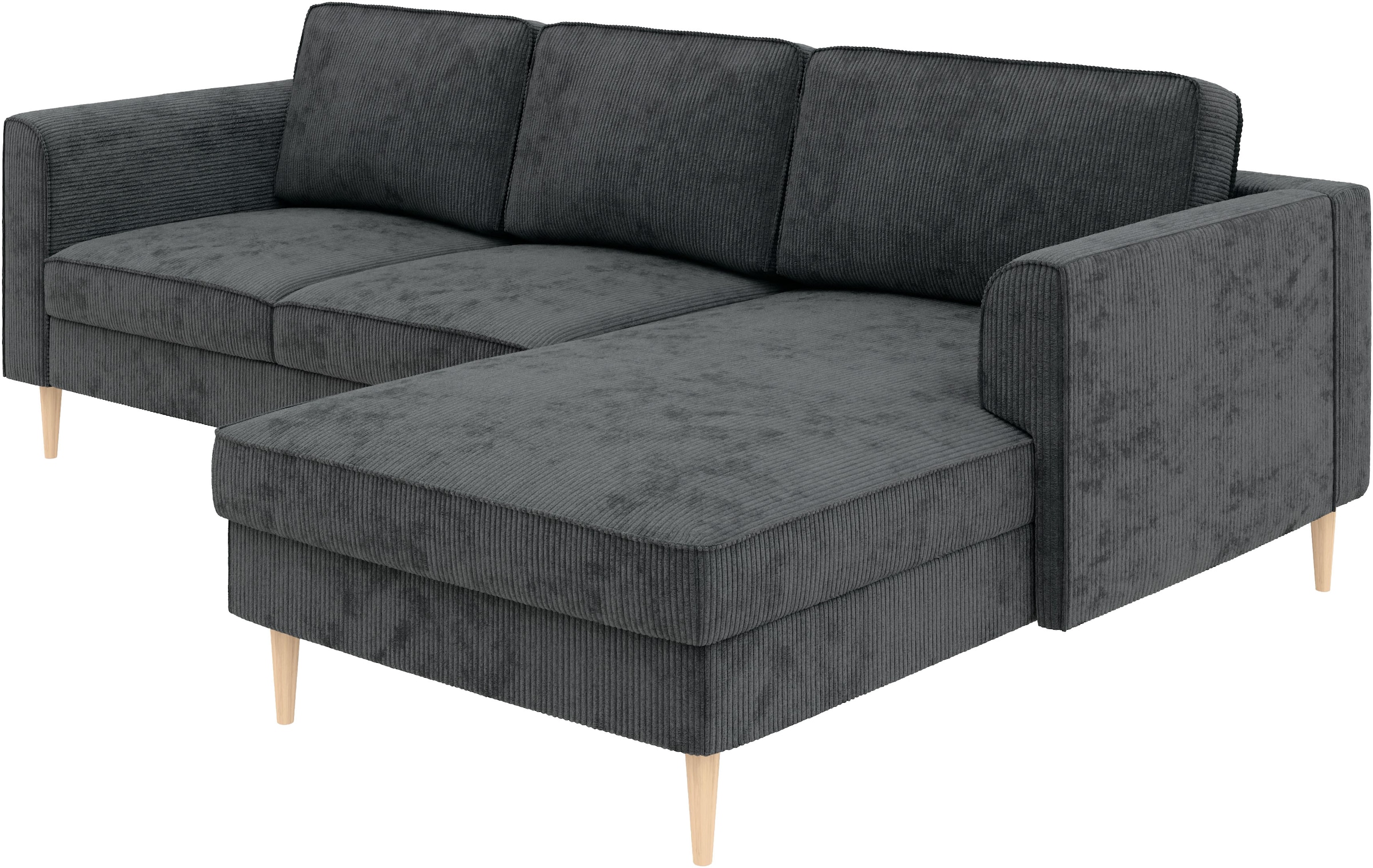 Home affaire Ecksofa »Booster Couch wahlweise mit Schlaffunktion und Bettkasten-auch in Cord«, Recamiere beidseitig montierbar, Sofa in L-Form, 232 cm