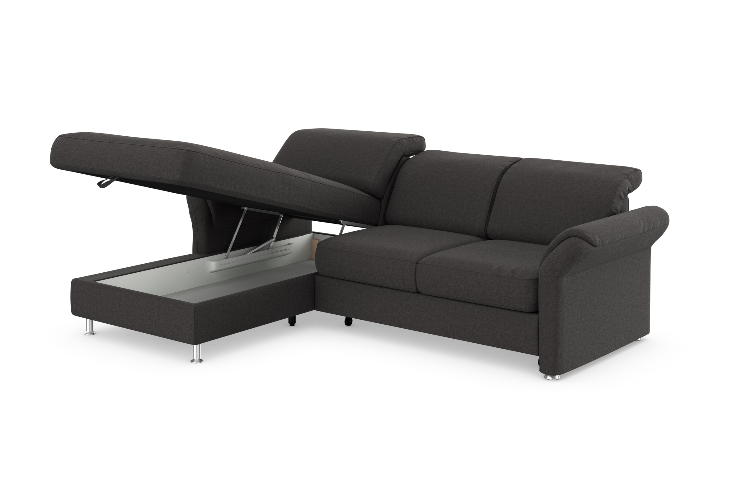 sit&more Ecksofa »Apulia L-Form« wahlweise Bettfunktion, Bettkasten und Kopf- und Armteilverstellung