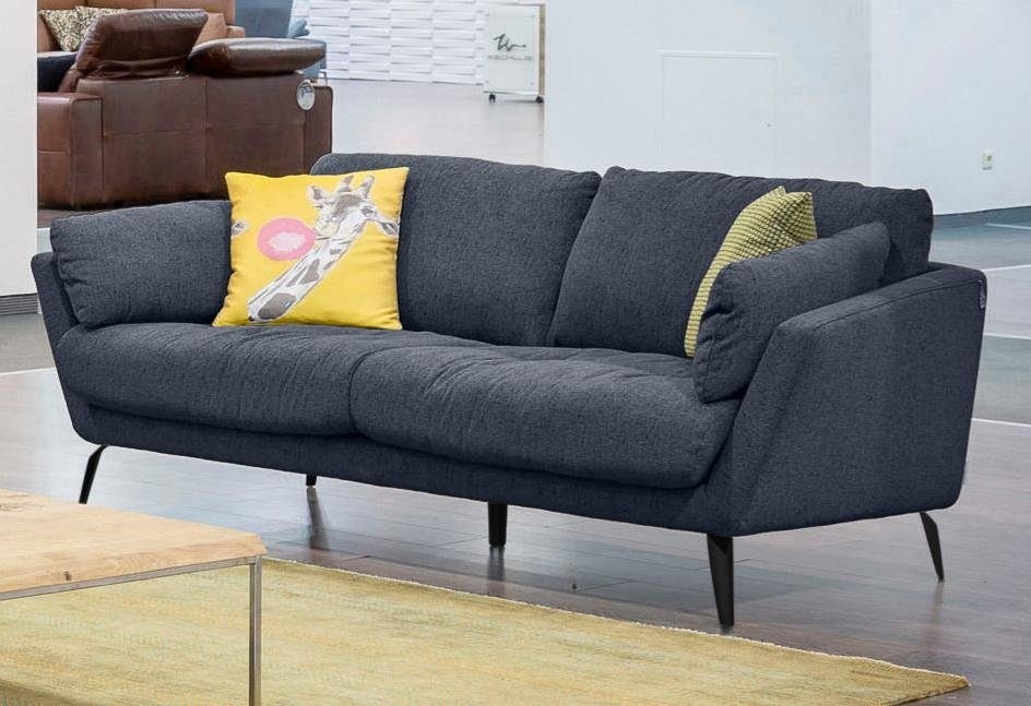 W.SCHILLIG 2-Sitzer »softy«, mit dekorativer Heftung im Sitz, Füße schwarz pulverbeschichtet