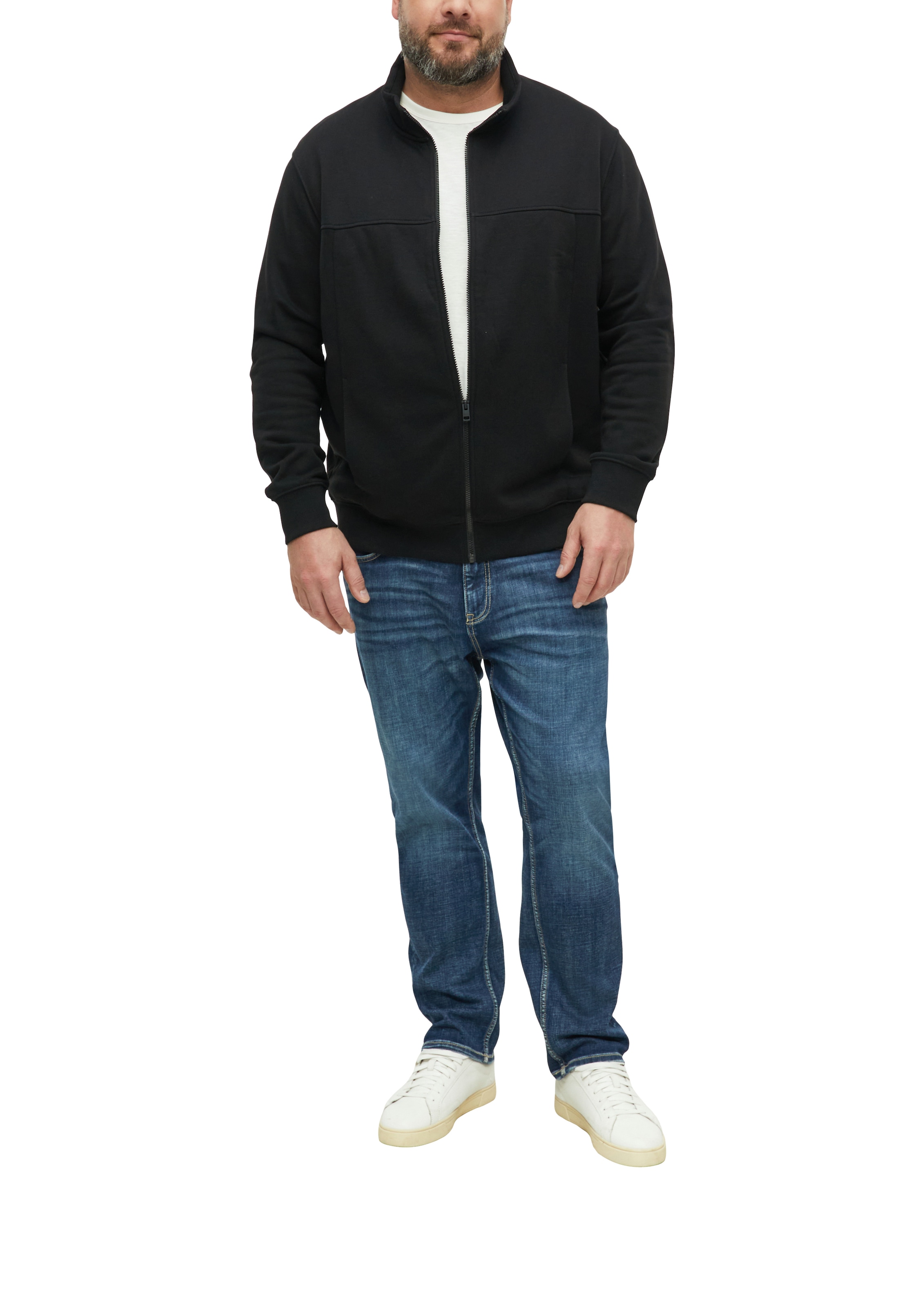 s.Oliver Men Big Sizes Sweatjacke mit Reißverschluss und Stehkragen
