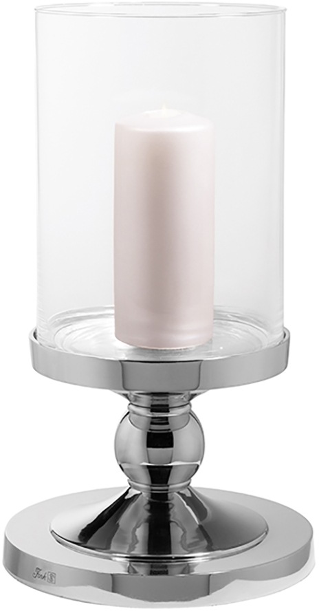 Fink Windlicht »LAMONTE« aus Aluminium und Glas in silberfarben, Größe B/H/T: 45 cm