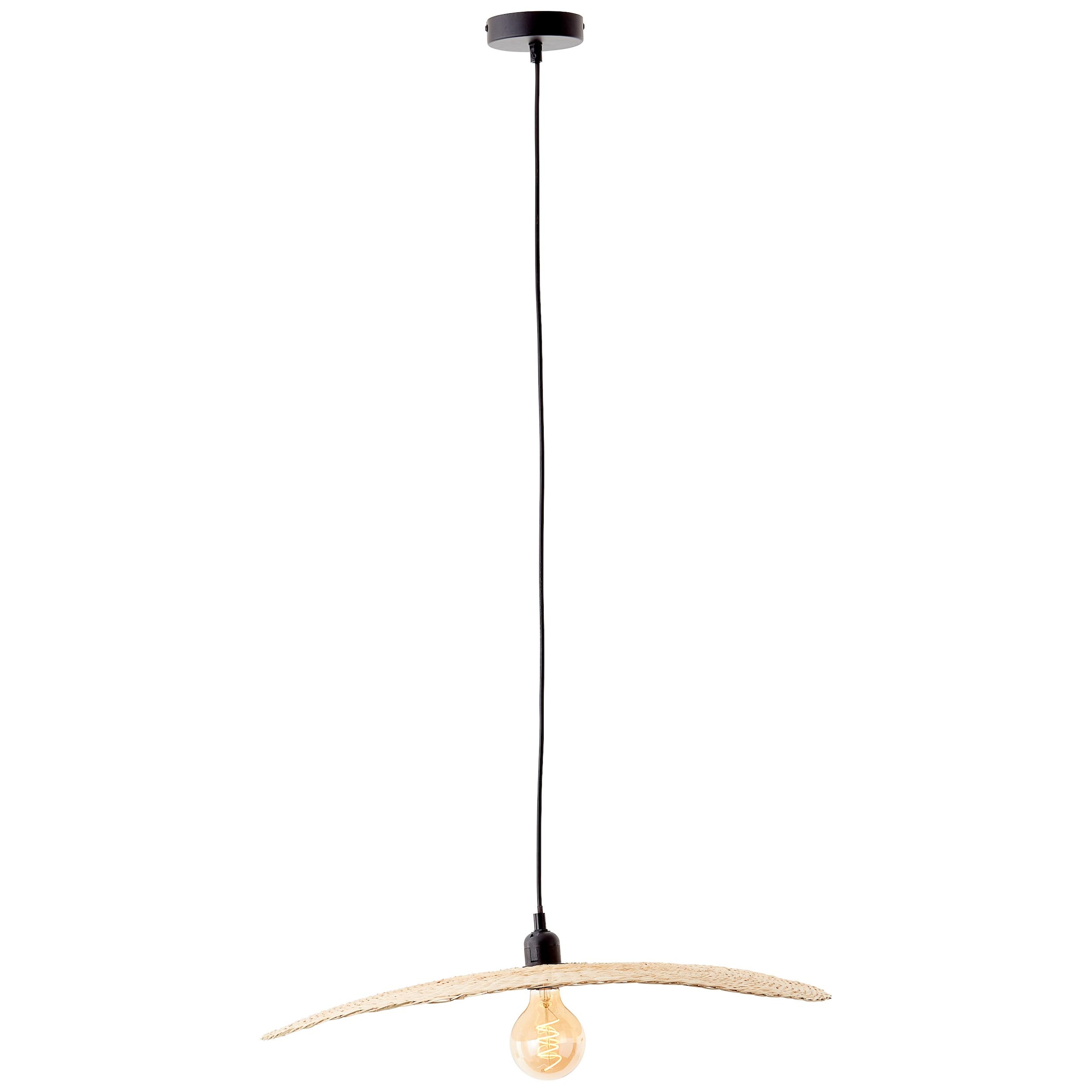 Brilliant Pendelleuchte »Jefter«, 1 flammig, Leuchtmittel E27 | ohne Leuchtmittel, 120 cm Höhe, dimmbar, Ø 60 cm, E27, Bambus, schwarz/natur