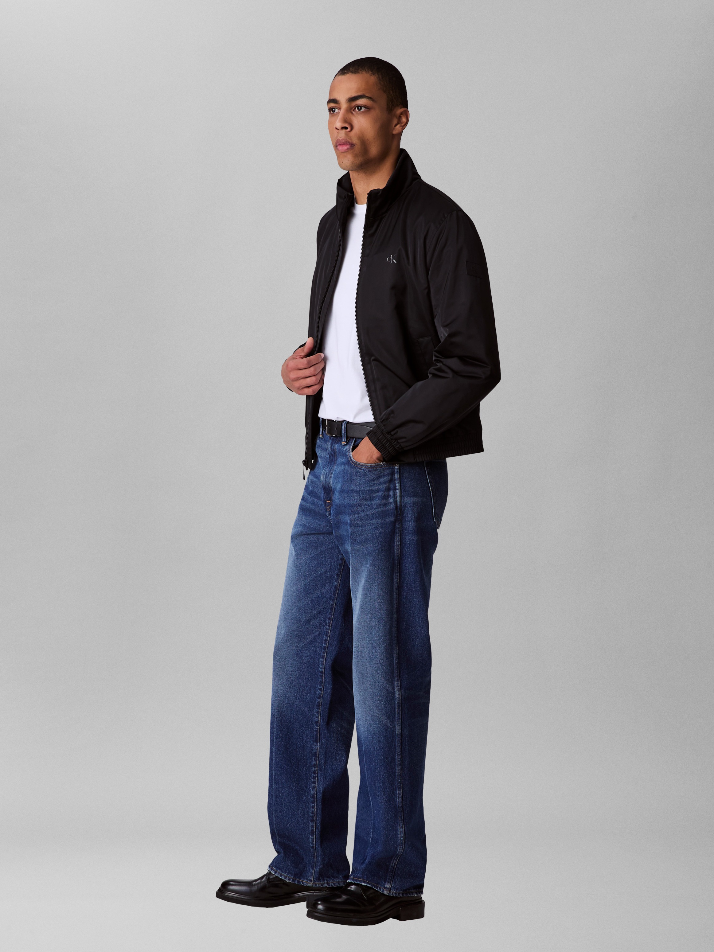 Calvin Klein Jeans Bomberjacke »LS PADDED HARRINGTON JACKET«, ohne Kapuze, Mit Rundhalsausschnitt mit Stehkragen