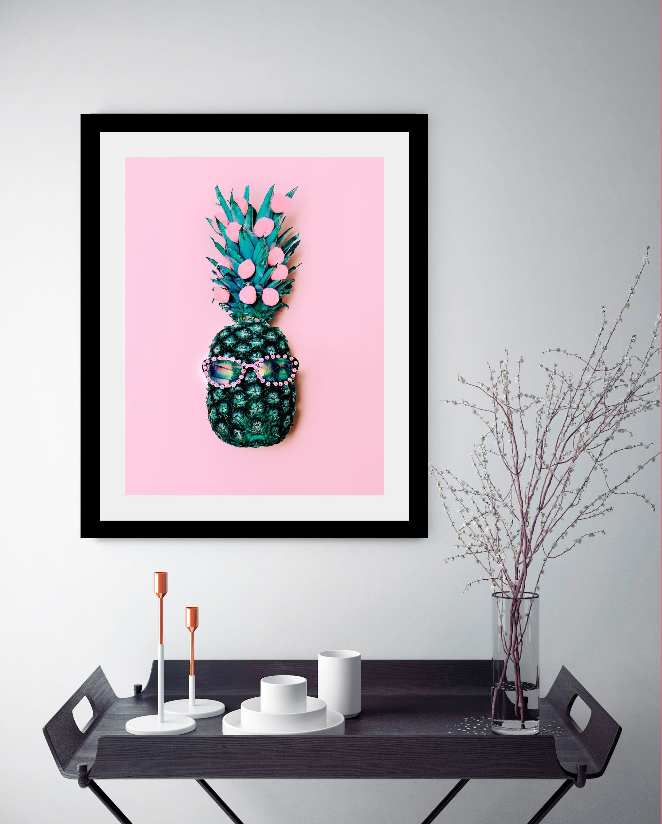 queence Bild »Ananas« Ananas | Essen | Humor | Lebensmittel | Obst | Obst Bilder HD Premium Poster-Druck inkl. Holzrahmen