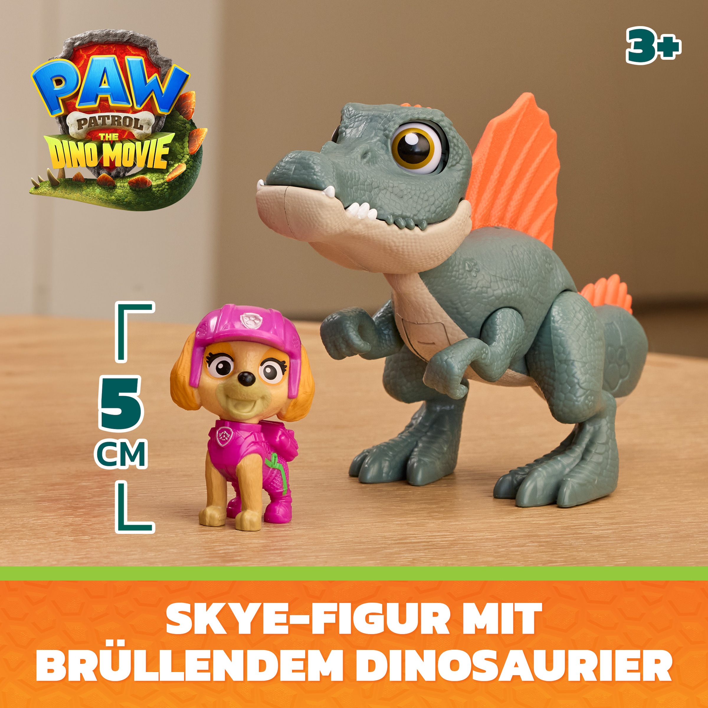 Spin Master Spielfigur »PAW Patrol: Der Dino Film, Roaring Pups, Skye & Spinosaurus Dino-Figur« mit Soundeffekten