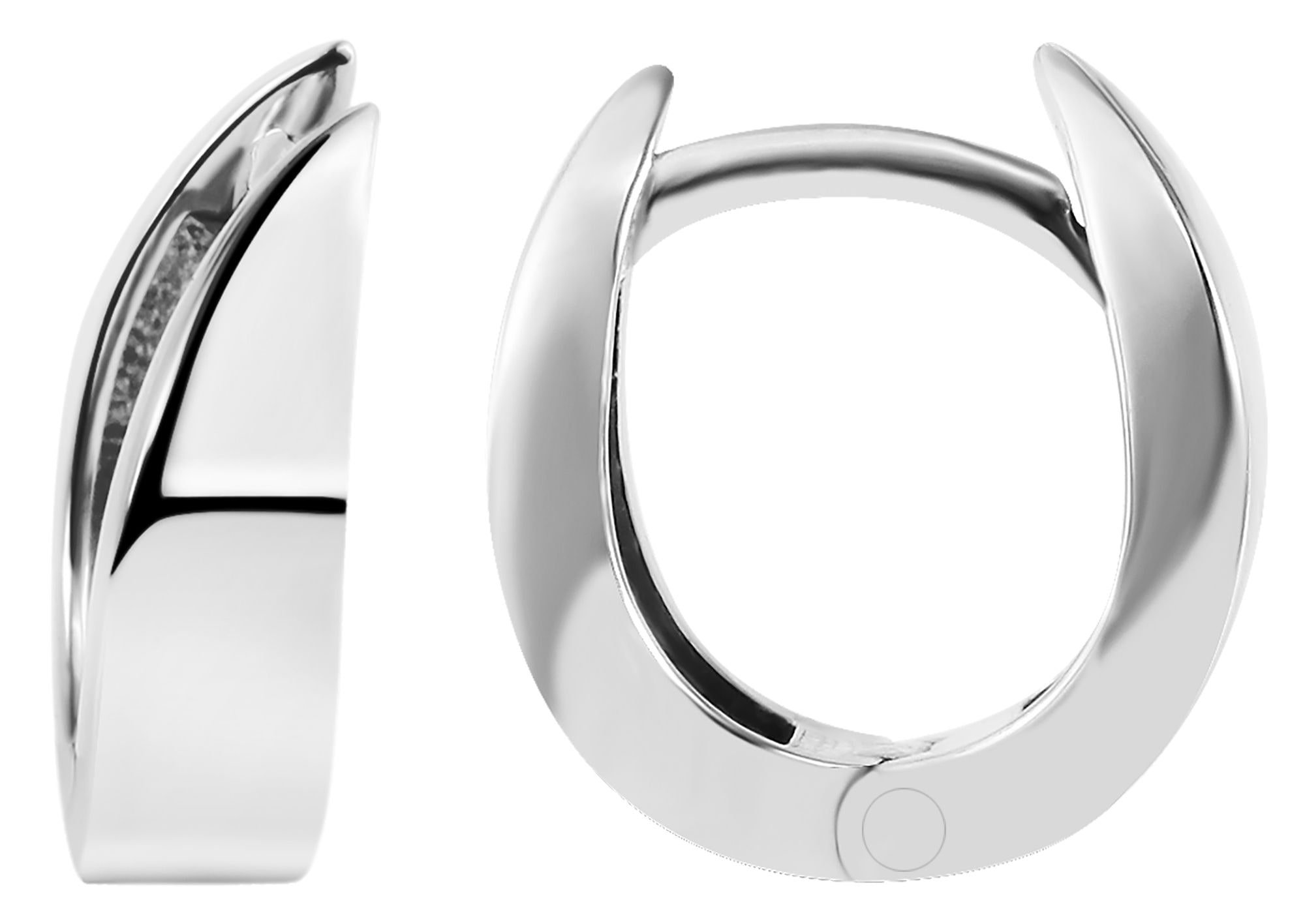 Adelia´s Paar Creolen »Damen Ohrringe ¿ Klappcreole aus 925 Silber mit Zirkonia«