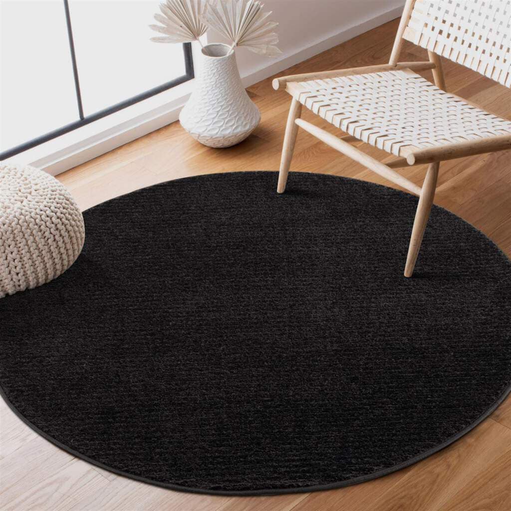 Carpet City Teppich »Fancy«, rund, 12 mm Höhe, Kurzflor, Einfarbig, 3D-Optik, Streifen Look, für Wohnzimmer & Schlafzimmer