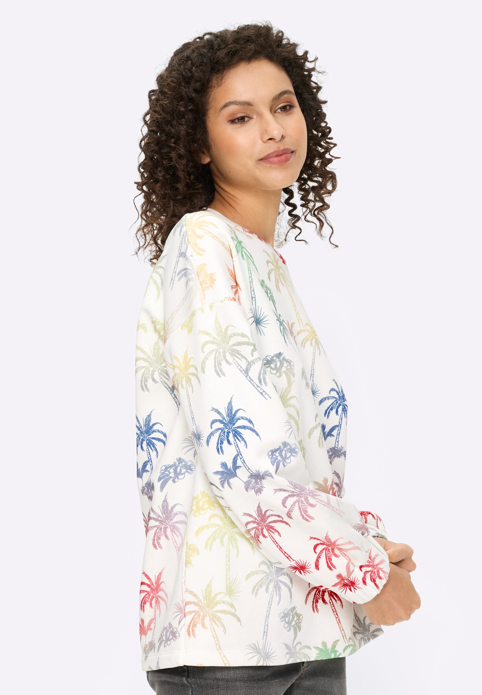 heine Sweatshirt »Sweatshirt Sweatshirt mit Palmen-Print«
