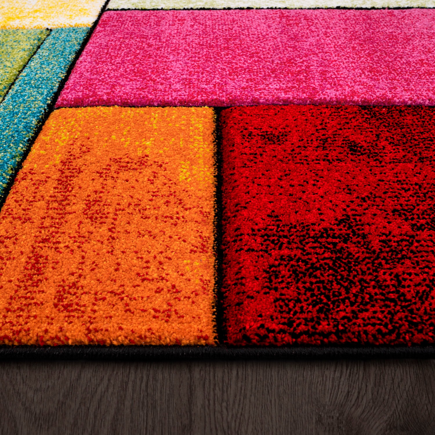 Paco Home Teppich »Brilliance 661« rechteckig 18 mm Höhe Kurzflor, modernes 3D-Patchwork Design