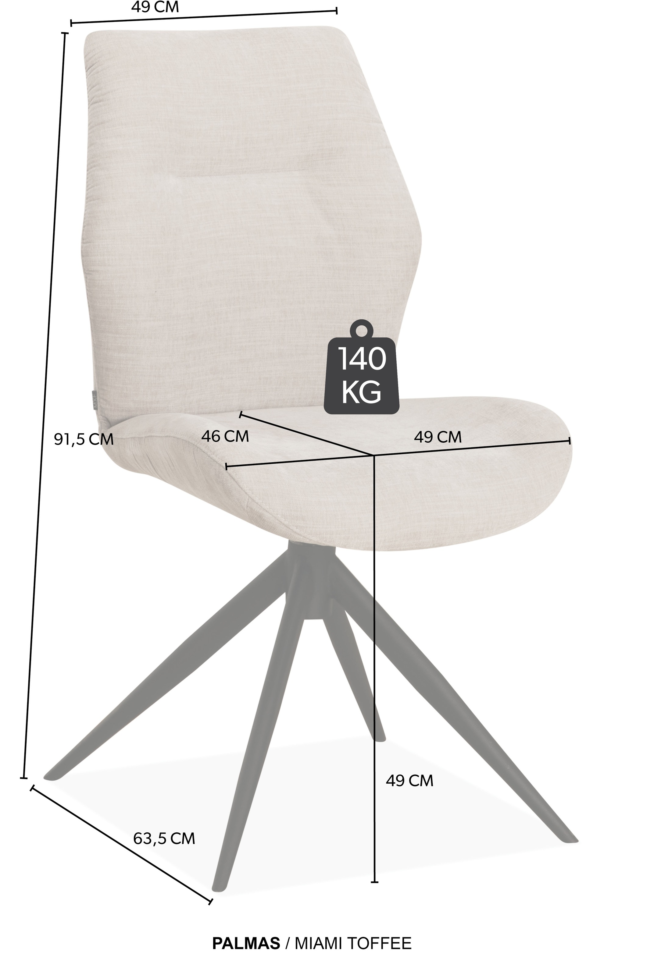 OMG Design Esszimmerstuhl »Palmas« (Set) 1 Stk.Drehstuhl mit auto-return, Moderner Bezug