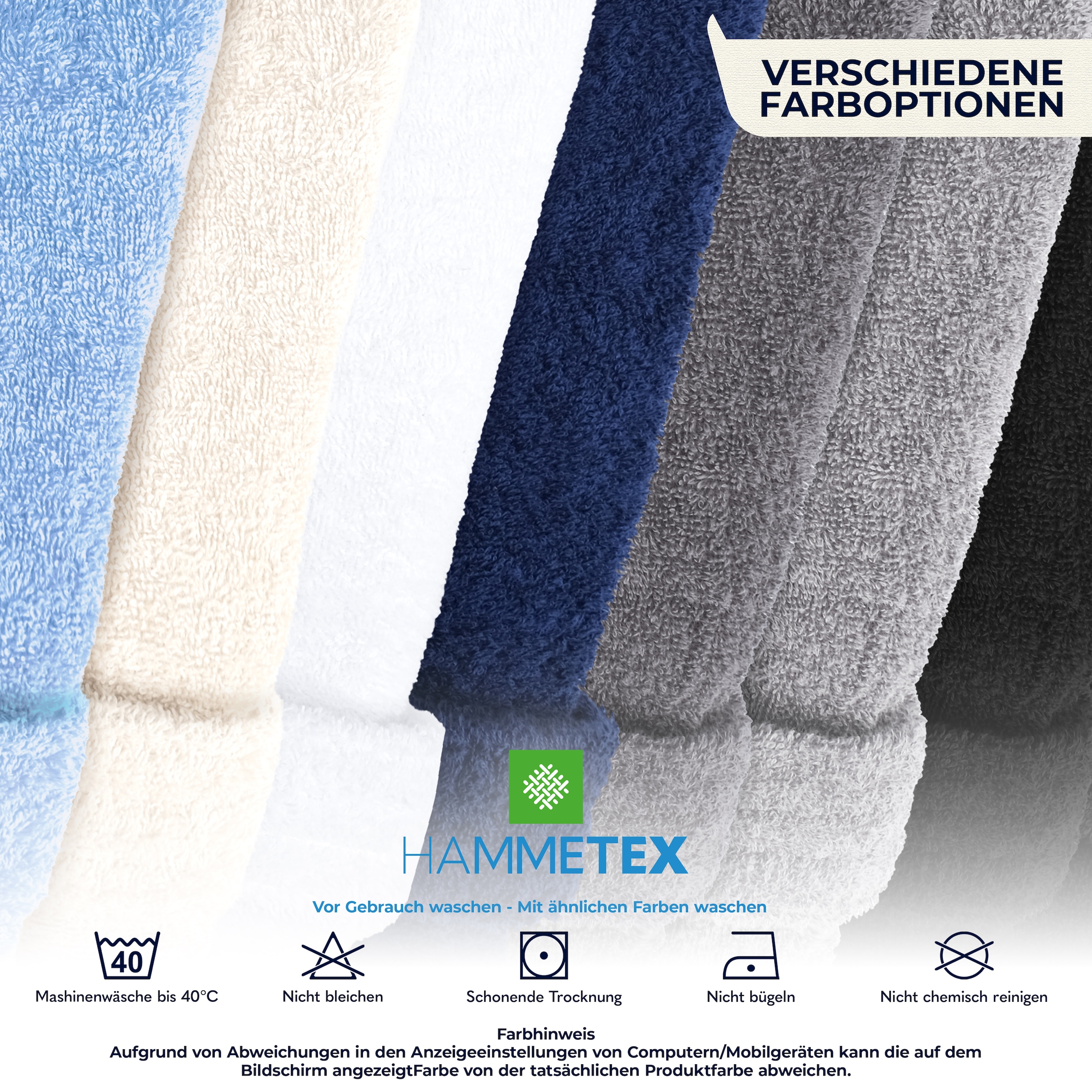 HAMMETEX Herrenbademantel »hergestellt aus 100% Baumwolle – 380 g/m² Frottee, mit Taschen«, 1 Stk.