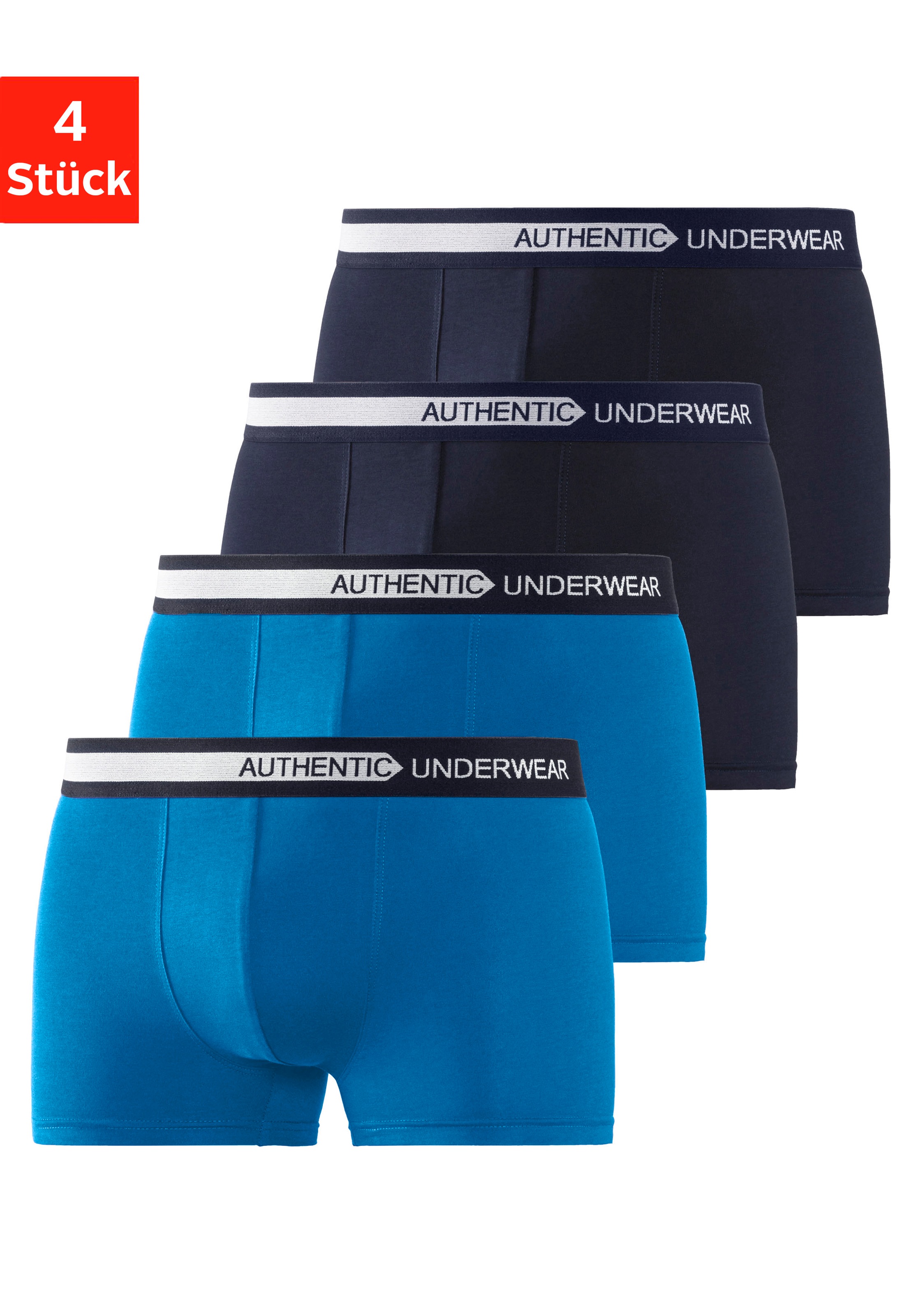 AUTHENTIC UNDERWEAR Boxer, (4 St.), mit Logo Webbund