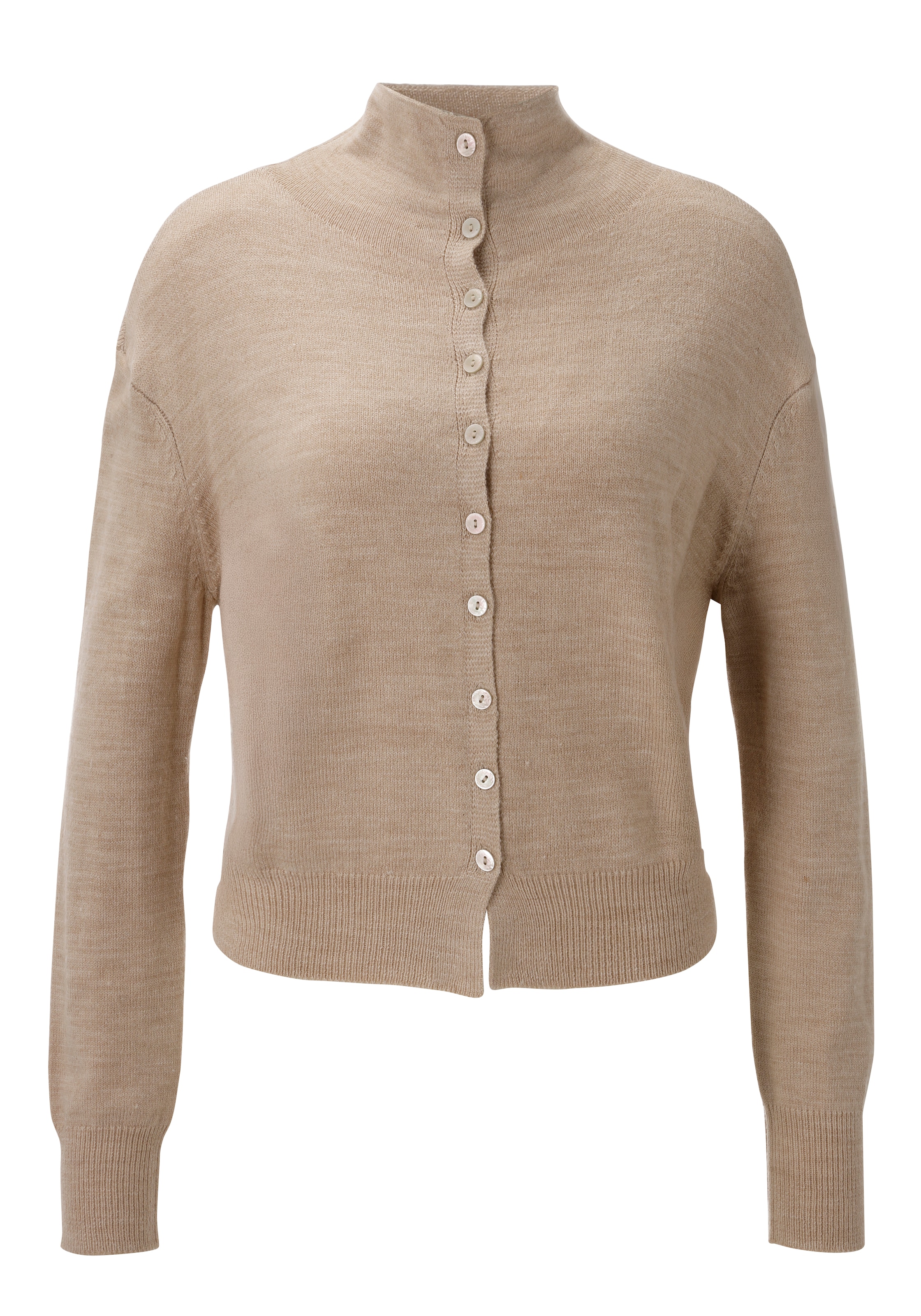 Aniston CASUAL Strickjacke mit Rollkante am Stehkragen - NEUE KOLLEKTION